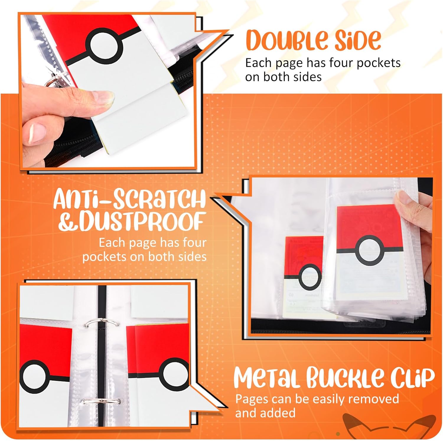 Thumbnail 4 de Card Binder 4 Pocket Trading Card Holder