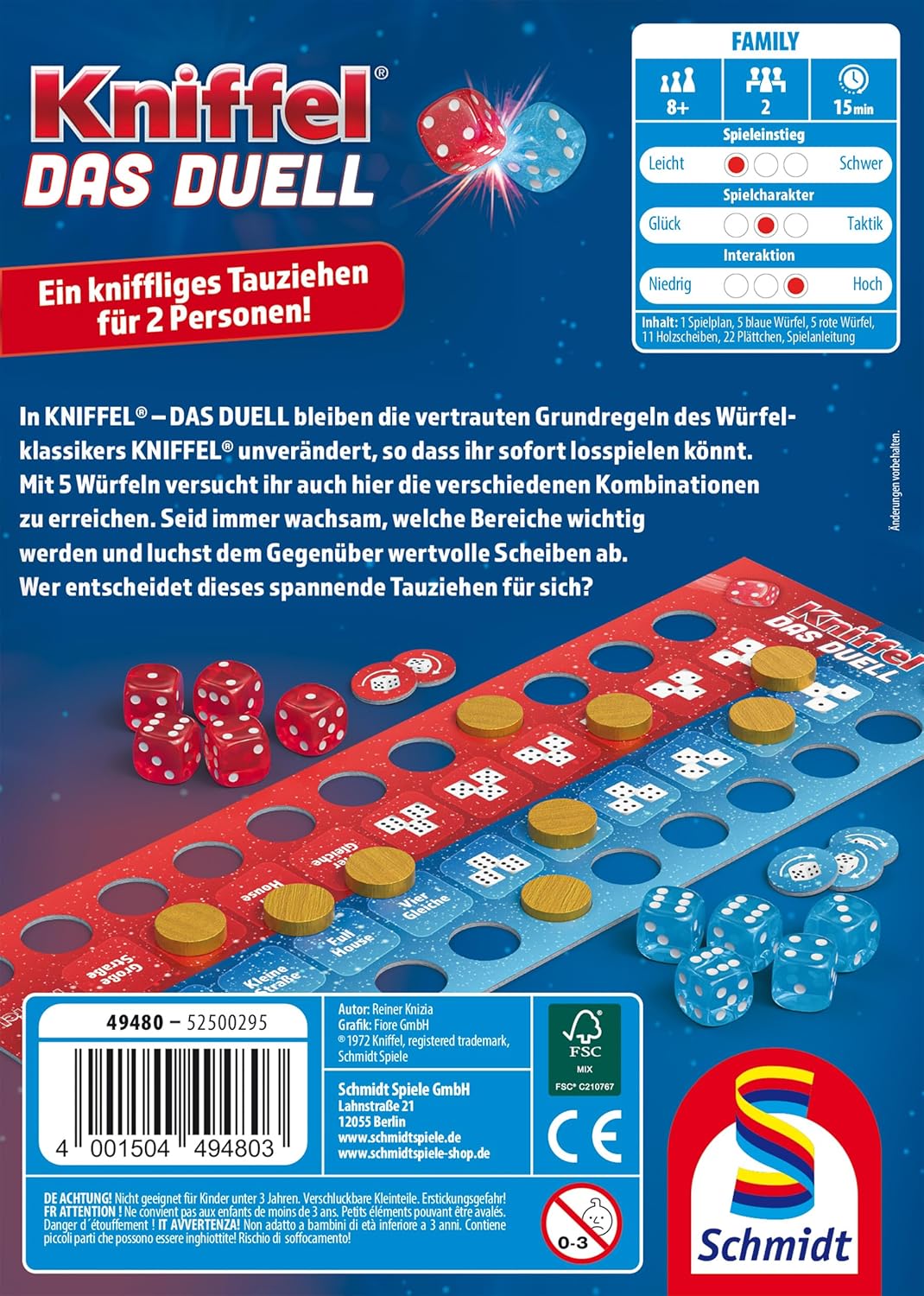 Thumbnail 1 de Schmidt Spiele 49480 Kniffel, Das Duell – Würfelspiel für 2 Personen