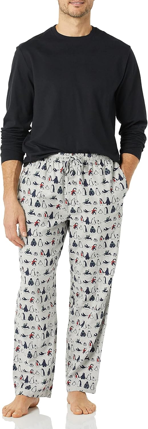 Thumbnail 2 de Amazon Essentials Men's Flannel Pant and Long-Sleeve T-Shirt Pajama Set