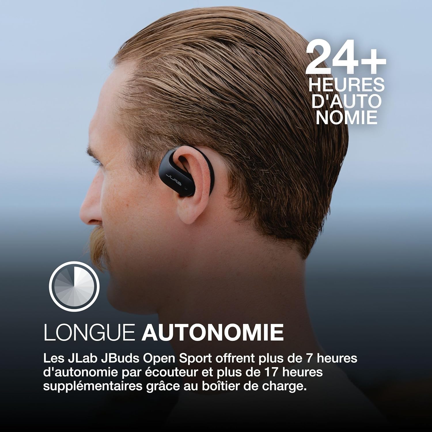 Thumbnail 1 de JLab JBuds Open Sport – Écouteurs de sport ouverts Bluetooth avec crochets d’oreille et autonomie jusqu’à 26 h