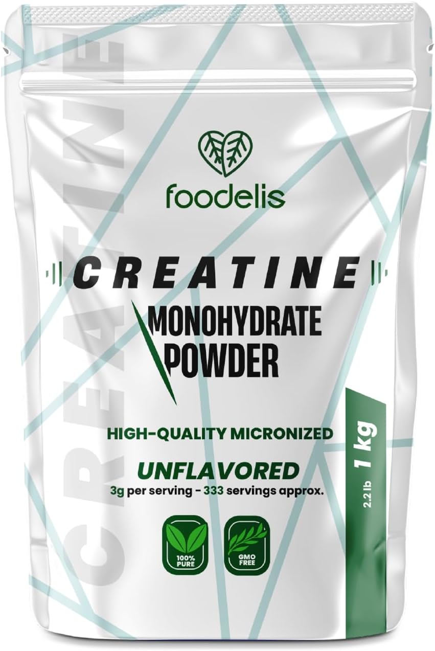 Detalle de Creatin Pulver 1 kg – 100% Kreatin Monohydrat, mikronisiert, geschmacklos – mit Dosierlöffel