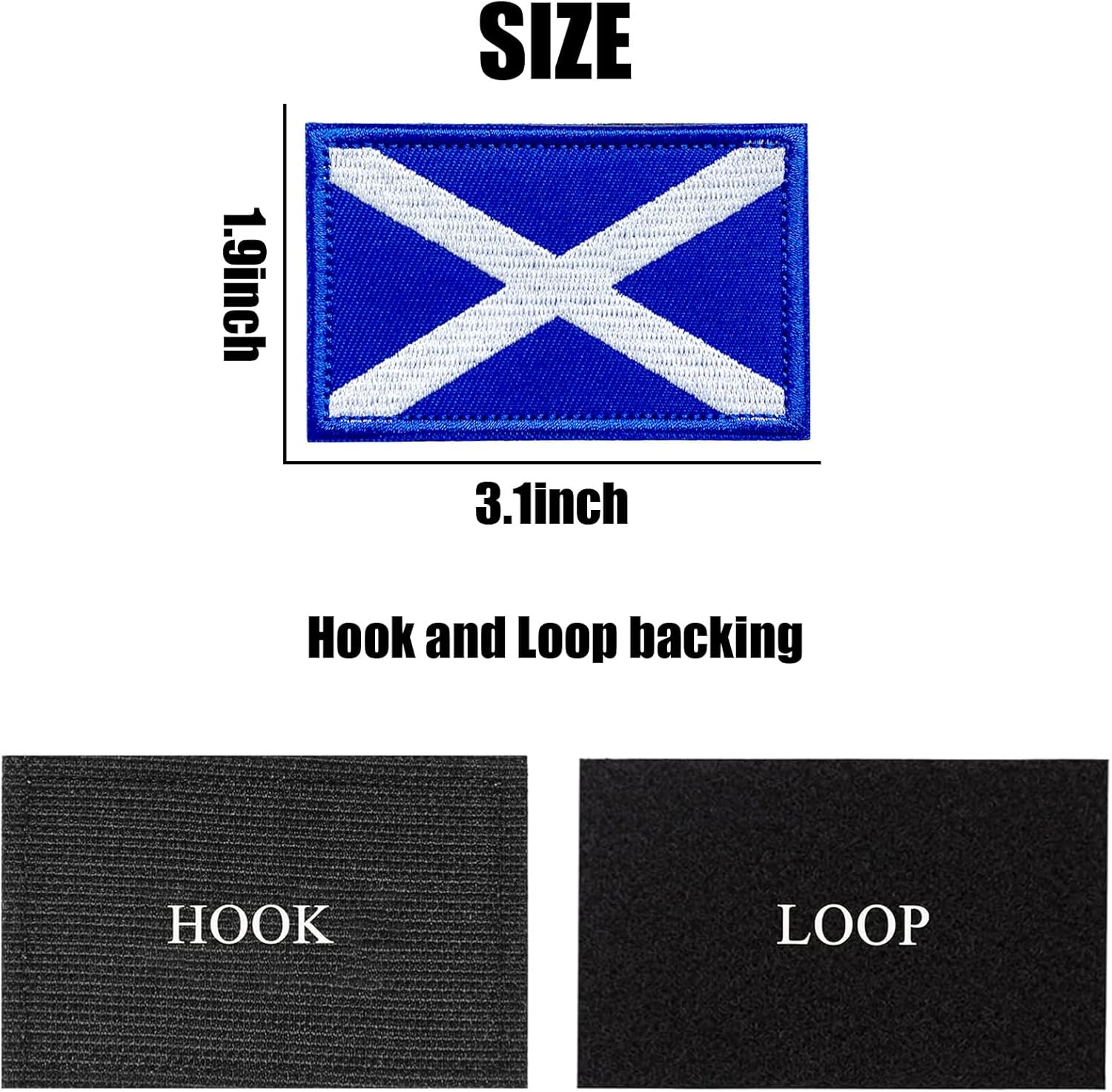 Detalle 2 de AXEN Scotland Flag Patch set with hook-and-loop backing (2-pack)