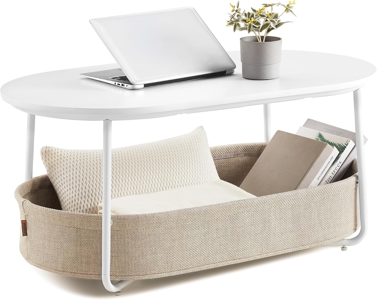 Thumbnail 6 de VASAGLE LCT222B56 Oval Coffee Table with Fabric Storage Basket