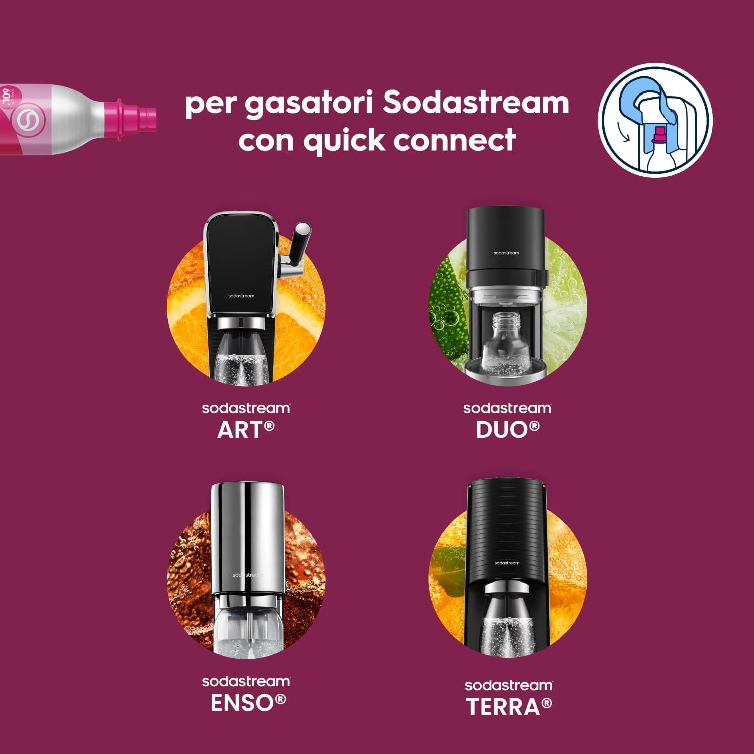 Thumbnail 3 de SodaStream – 2x Cilindri CO₂ Quick Connect, fino a 120 L di acqua frizzante