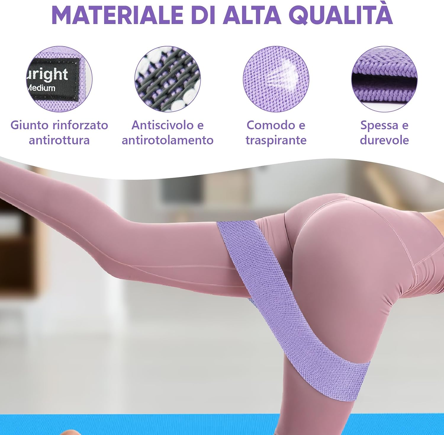 Detalle de Suright Elastici Fitness 34x8 cm 3 livelli