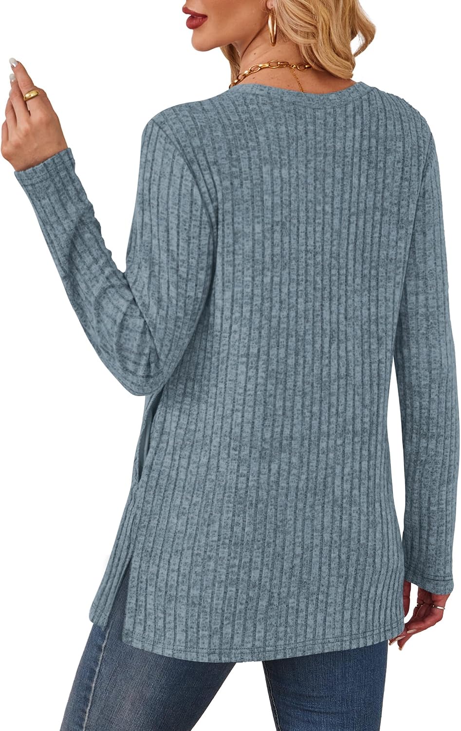 Detalle 1 de Sampeel Women's Tunic Sweater with Side Slit