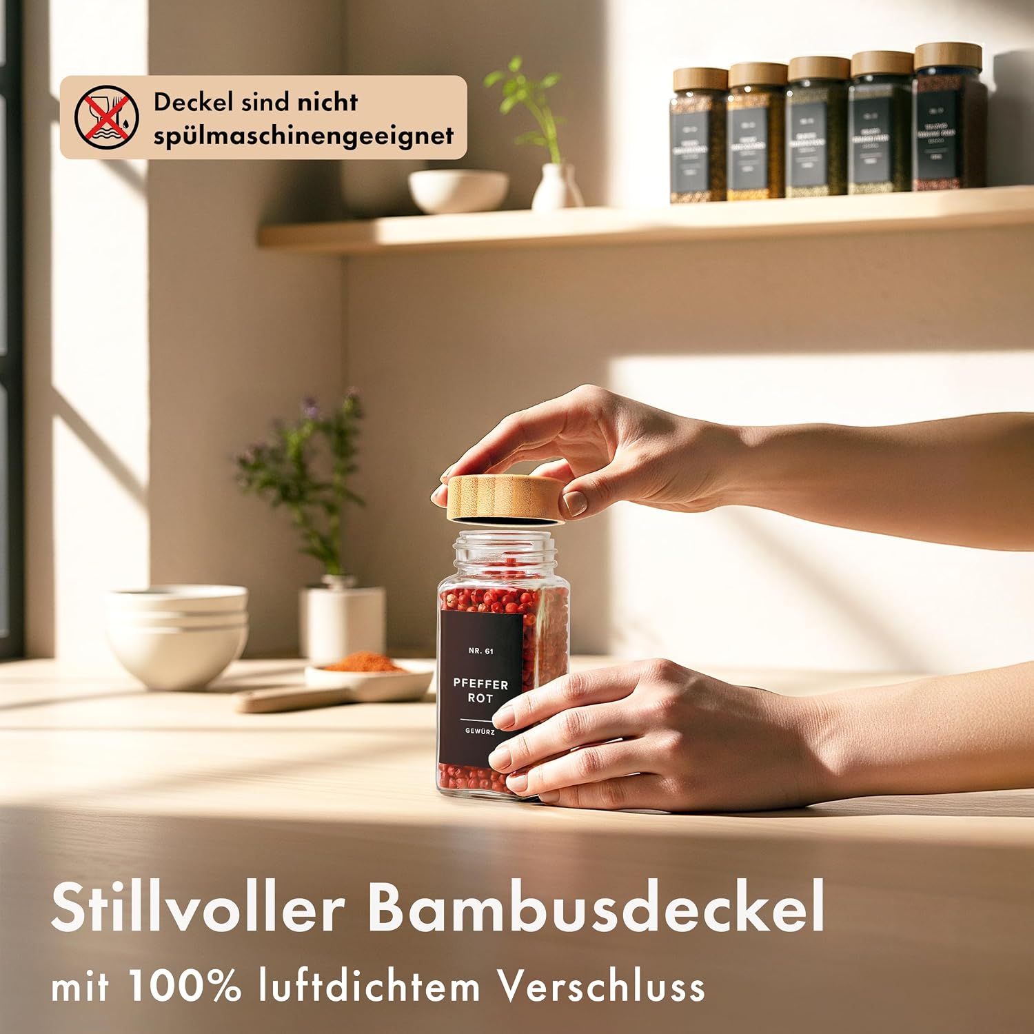 Thumbnail 4 de EDELHAUS Gewürzgläser Eckig Set 24x120ml