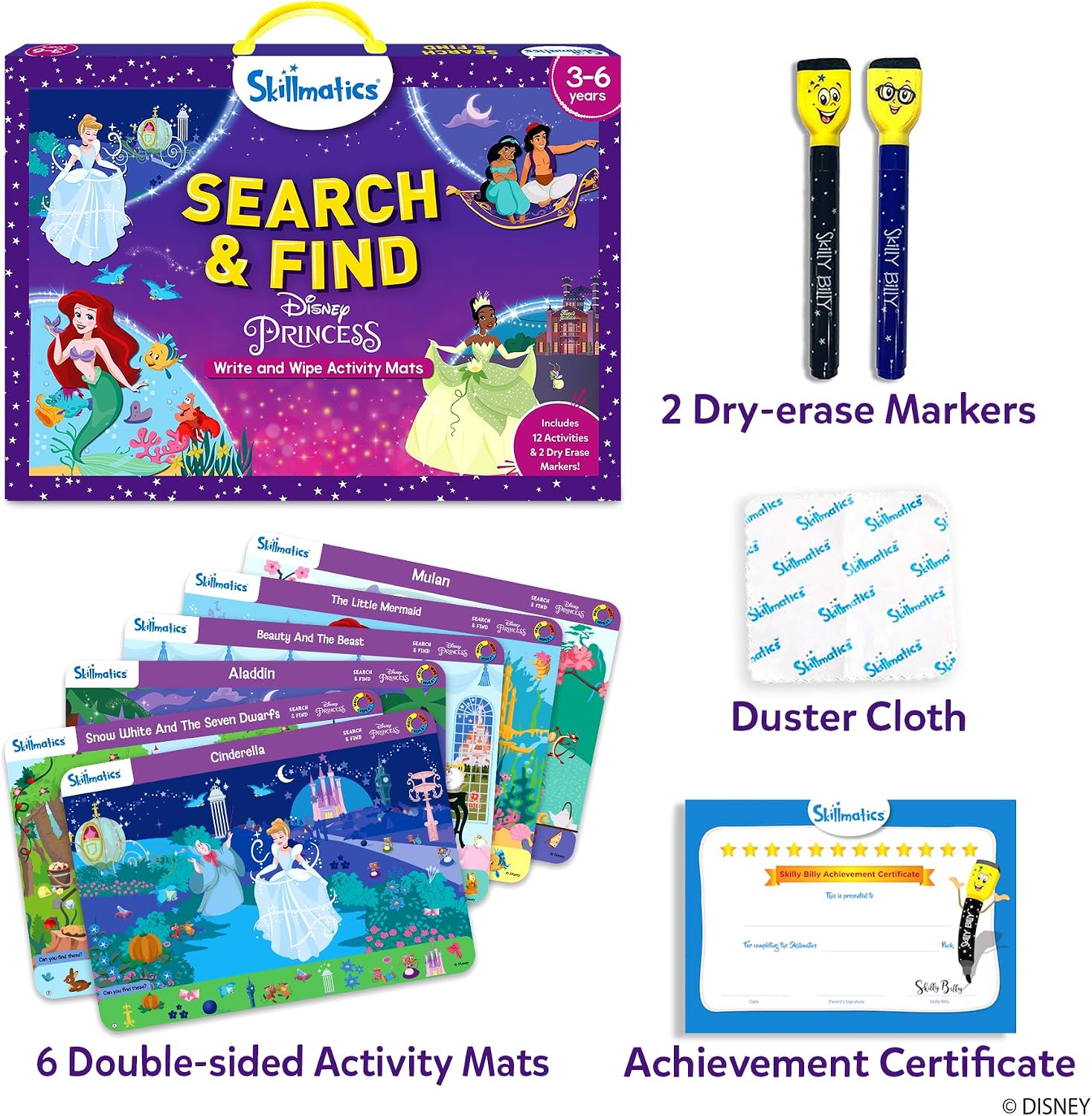 Detalle 2 de Skillmatics Search & Find Disney Princess 12-activity set