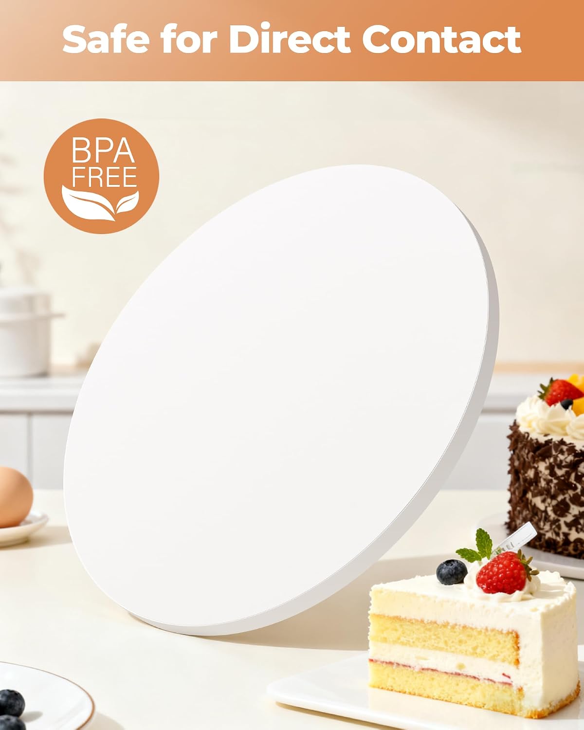 Detalle de Kootek 12-Inch Cake Drums, 2-Pack Corrugated Cardboard Bases, 1/2-Inch Thick