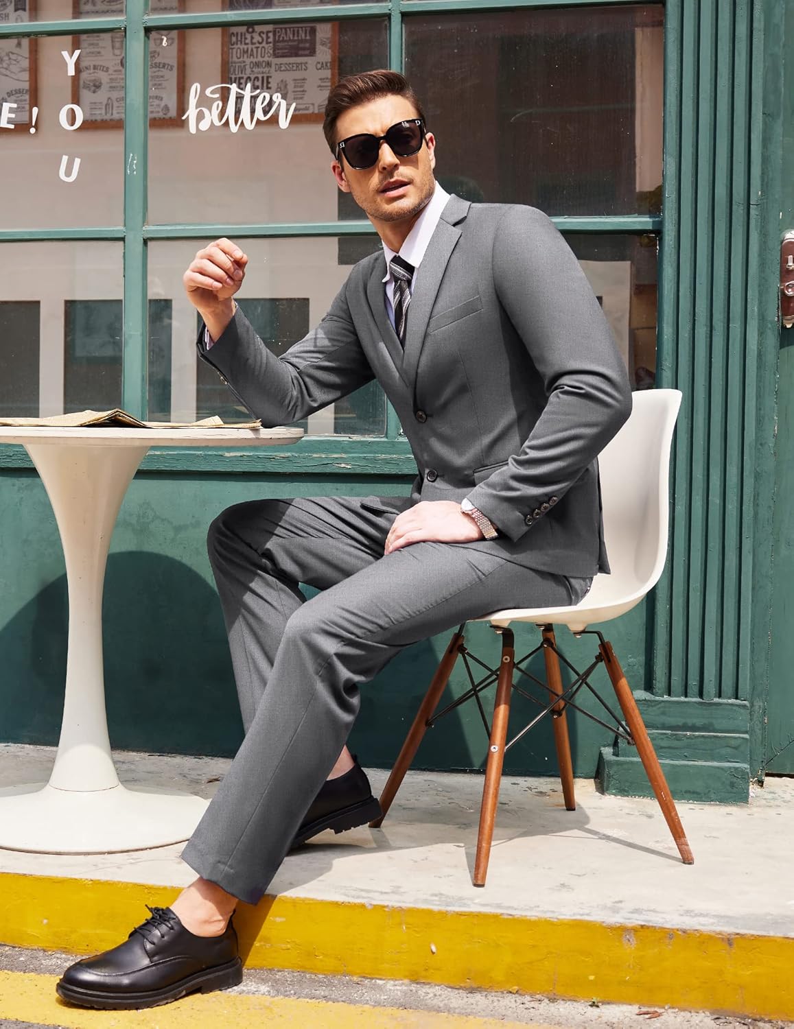 Thumbnail 1 de COOFANDY Men’s 2-Piece Classic Fit Suit (2-Button Blazer & Flat-Front Pants) for Wedding, Business & Prom