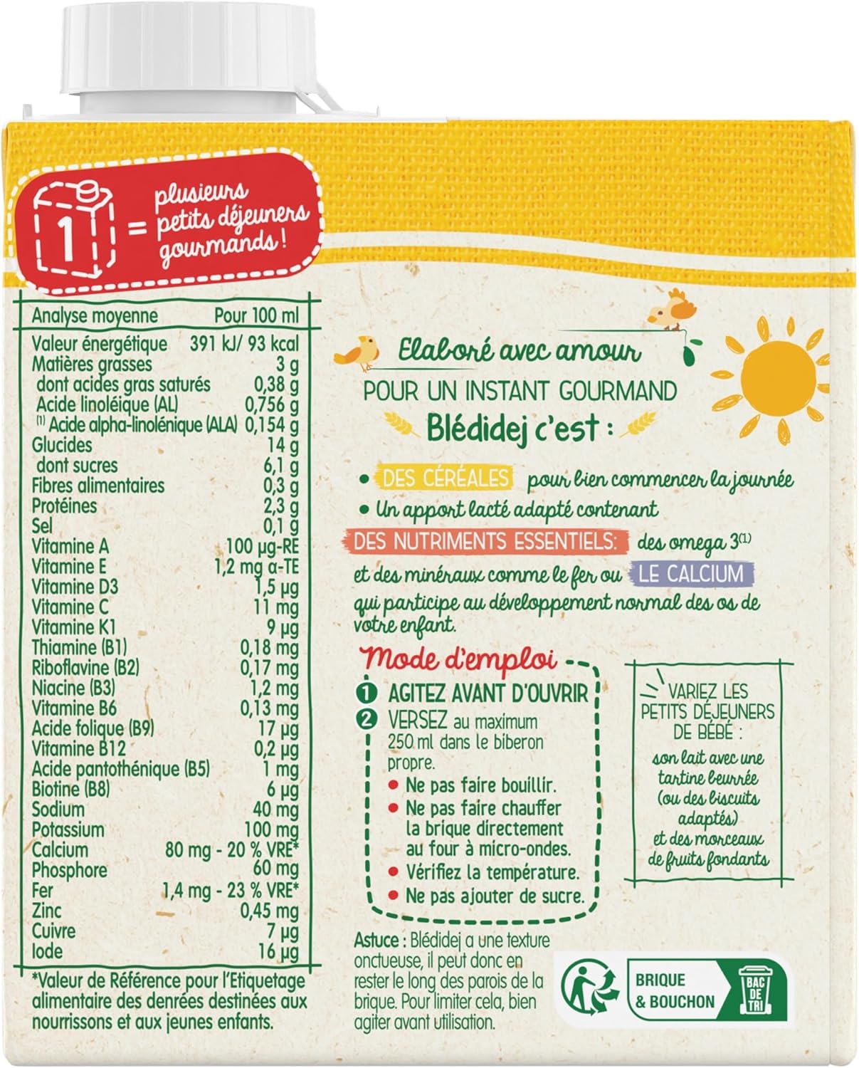 Thumbnail 1 de Blédina Blédidej Céréales bébé 500 mL