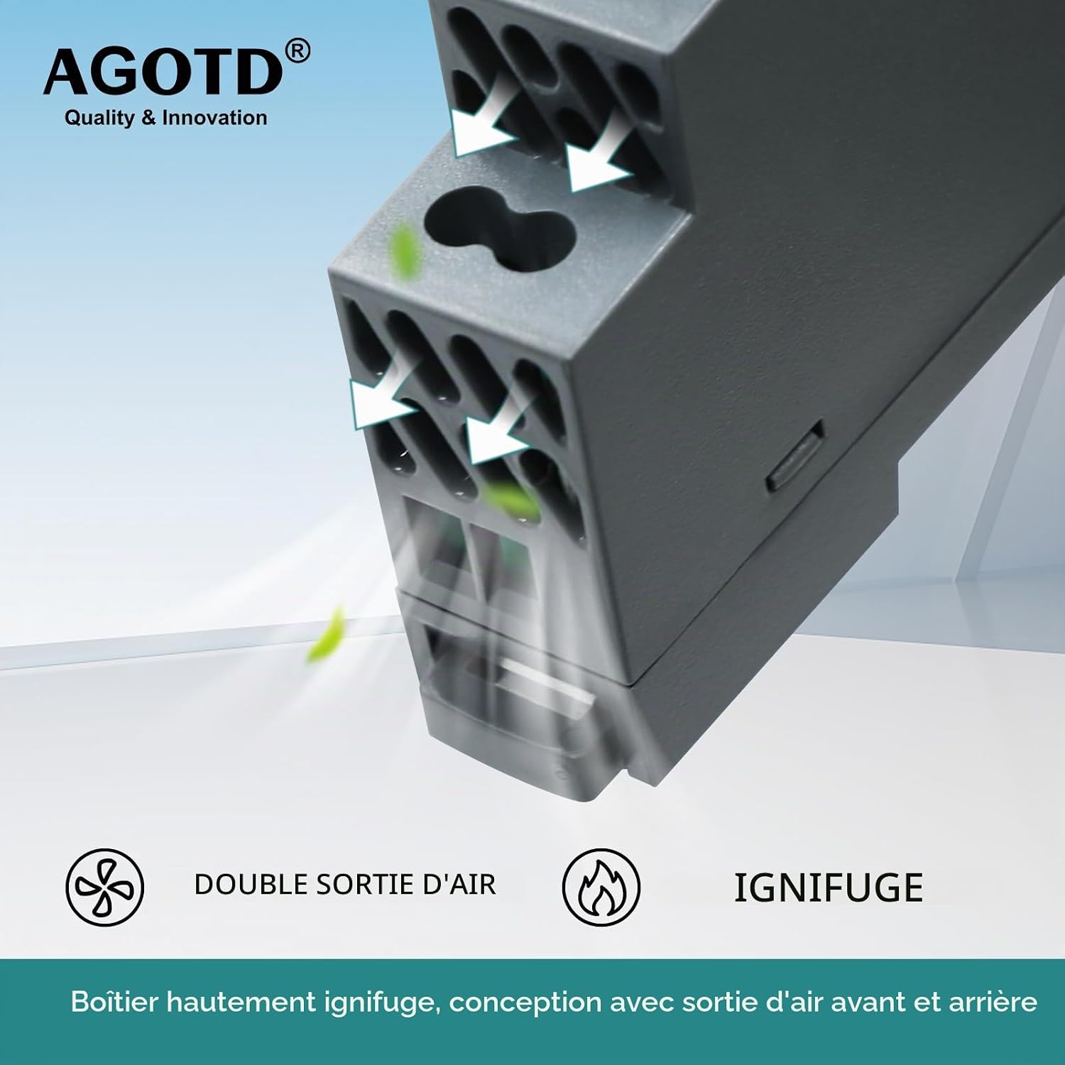 Detalle de AGOTD AG020002500 DIN-railvoeding, 15 W, 24 V DC, 0,63 A