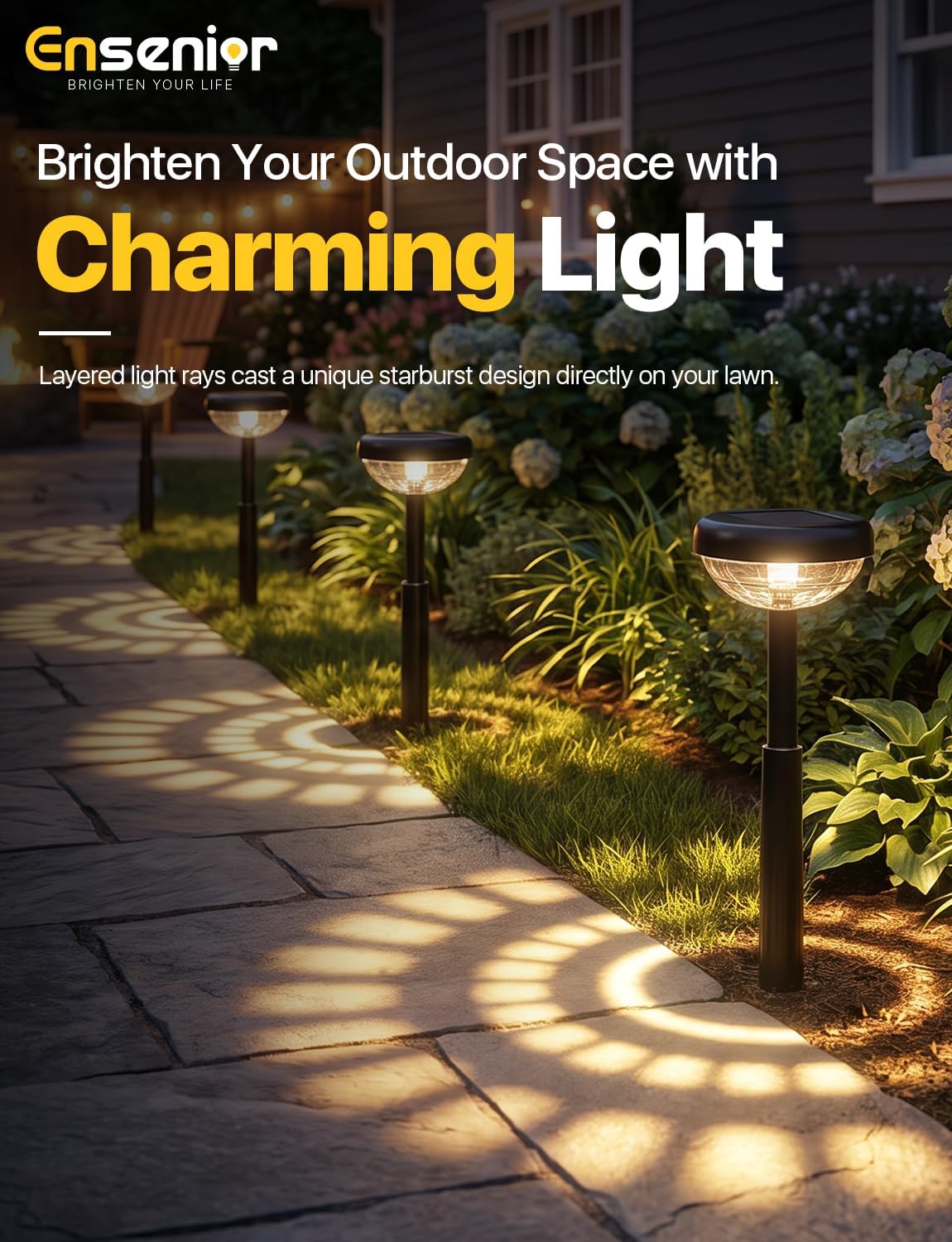 Detalle 2 de Ensenior Solar Garden Lights, 8-Pack