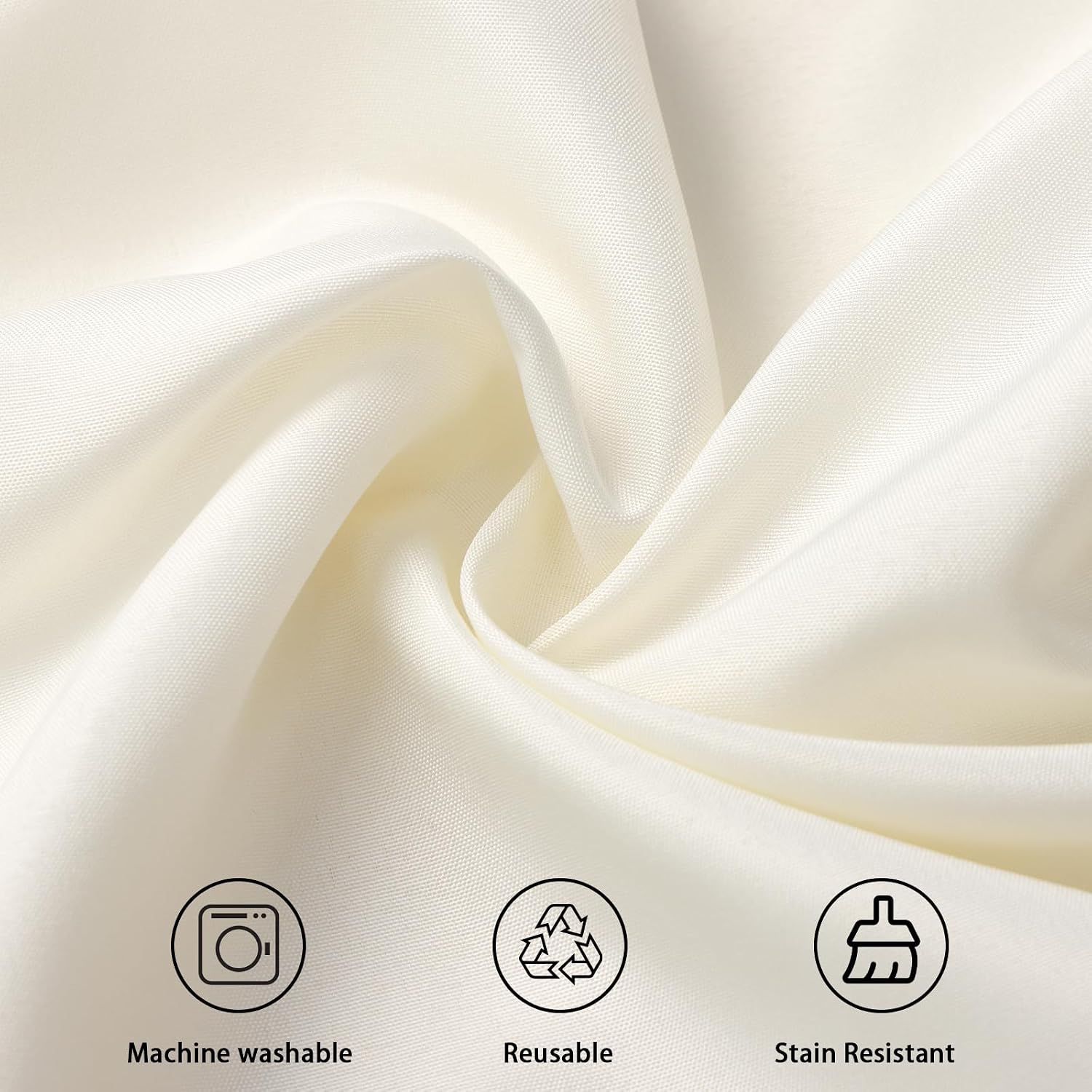 Detalle de Fixwal 6 Pack Ivory 120 Inch Round Tablecloths
