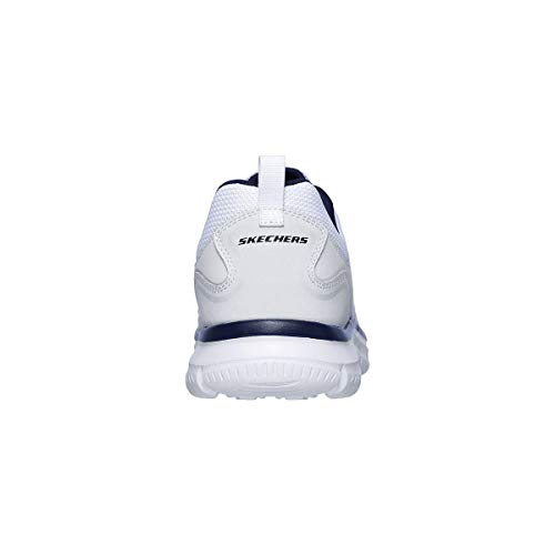 Detalle de Skechers Track Scloric para hombre – White Leather Mesh Pu Navy Trim, 42.5 EU