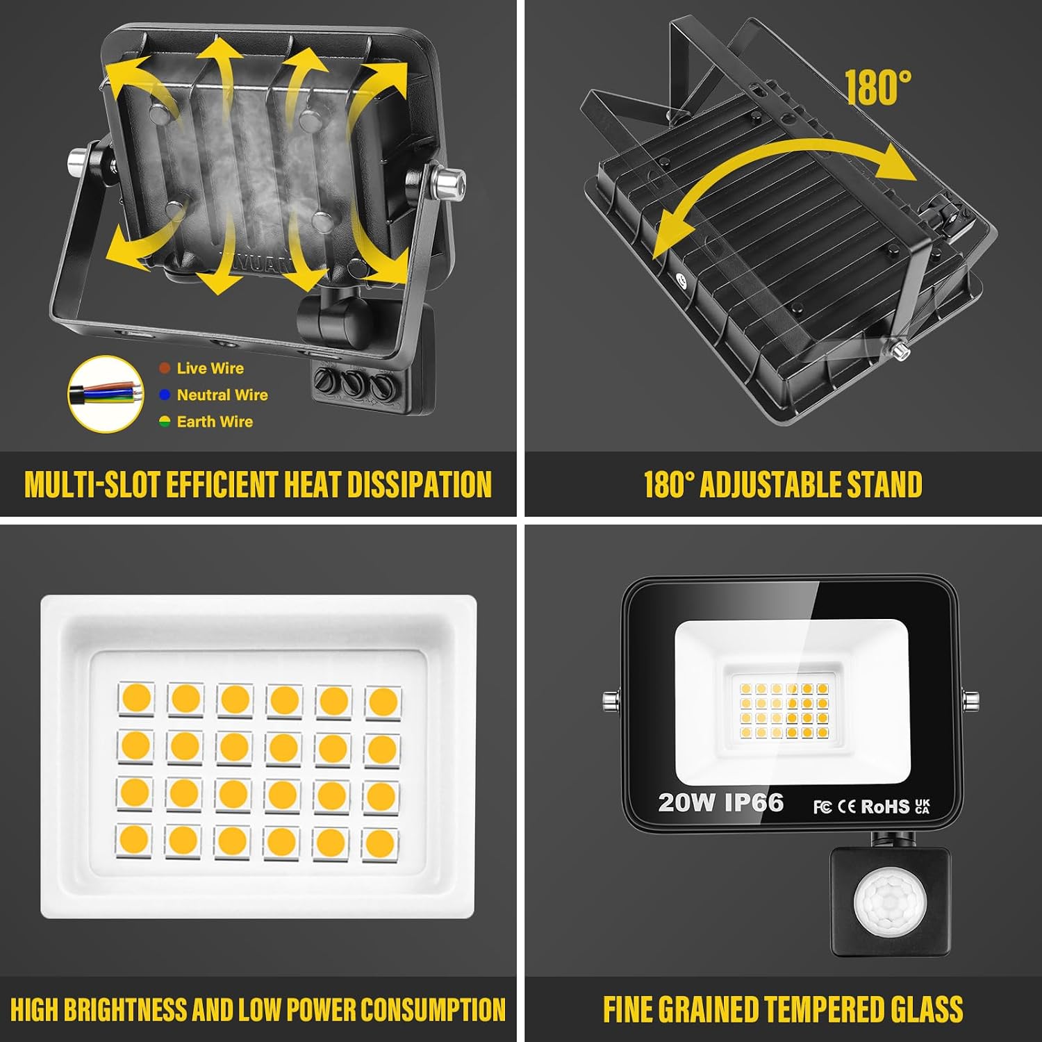 Detalle de Willpower LED floodlight with motion sensor