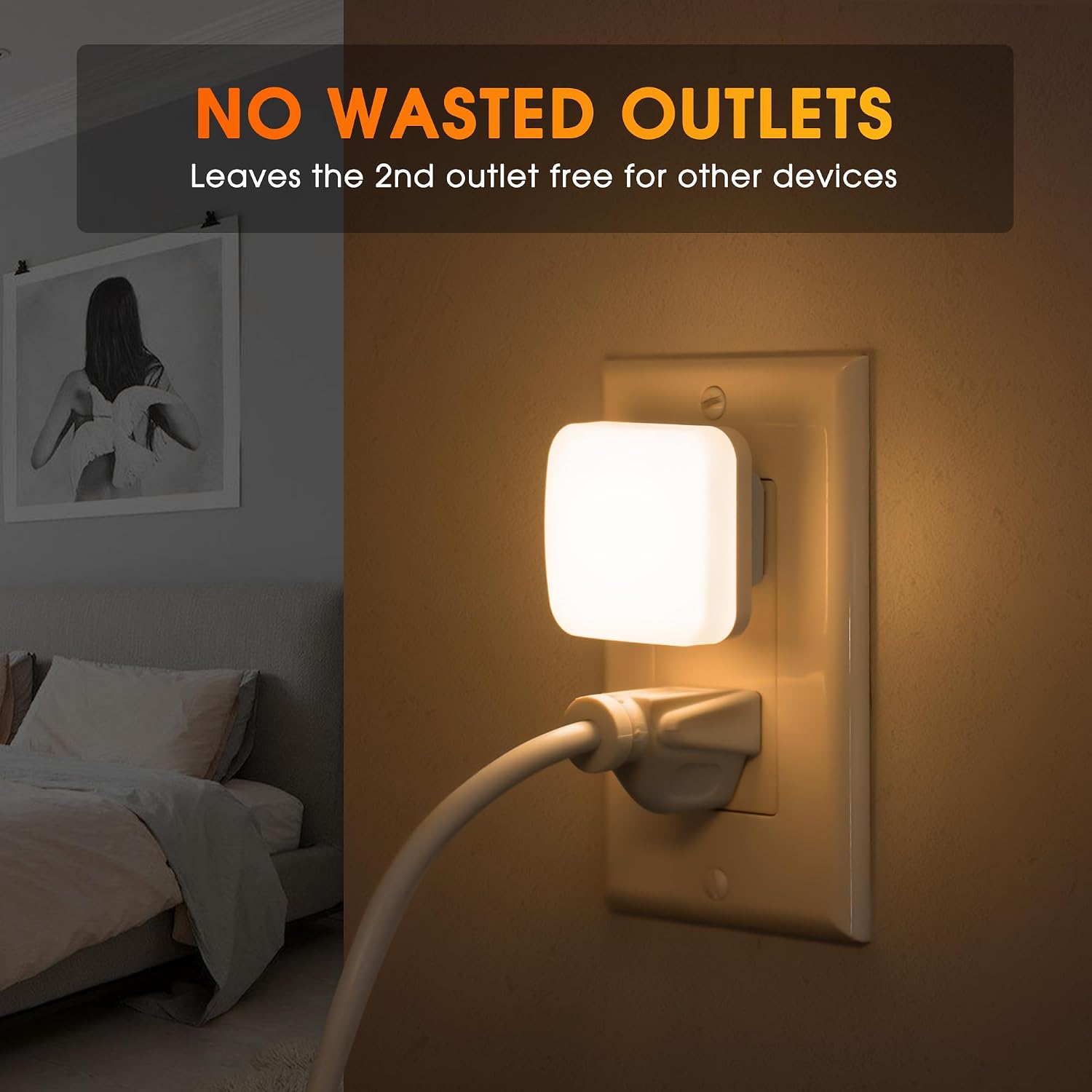 Thumbnail 5 de Briignite IP104 LED Plug-In Night Lights, 4-Pack, 3000K Warm White