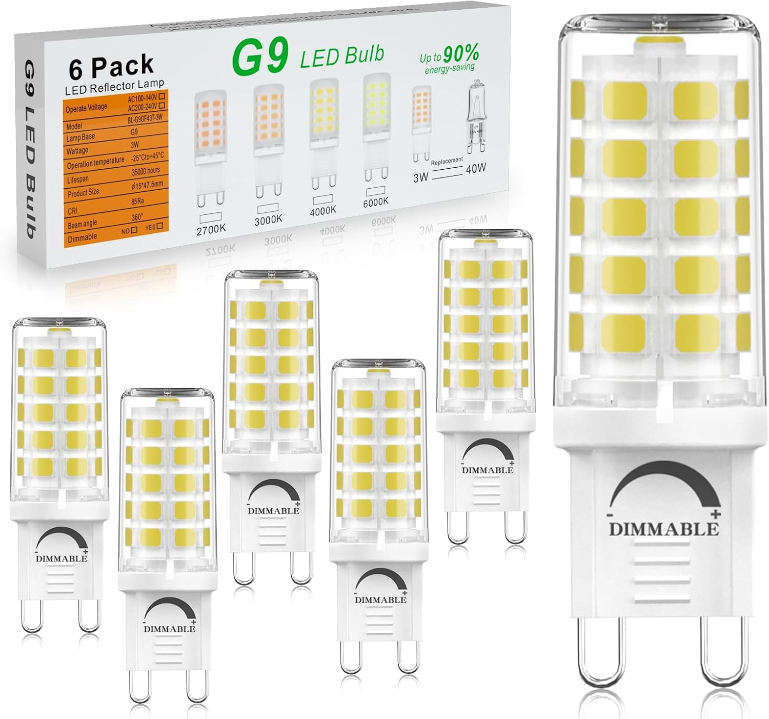 Detalle de BAOMING G9 LED-Leuchtmittel 3 W