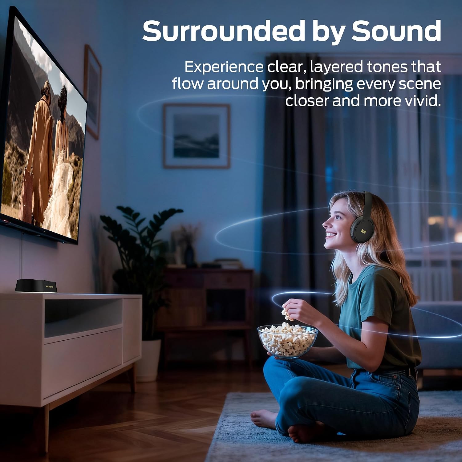Detalle de Monster TVlink 300 H20 Wireless TV Headphones with Transmitter Base