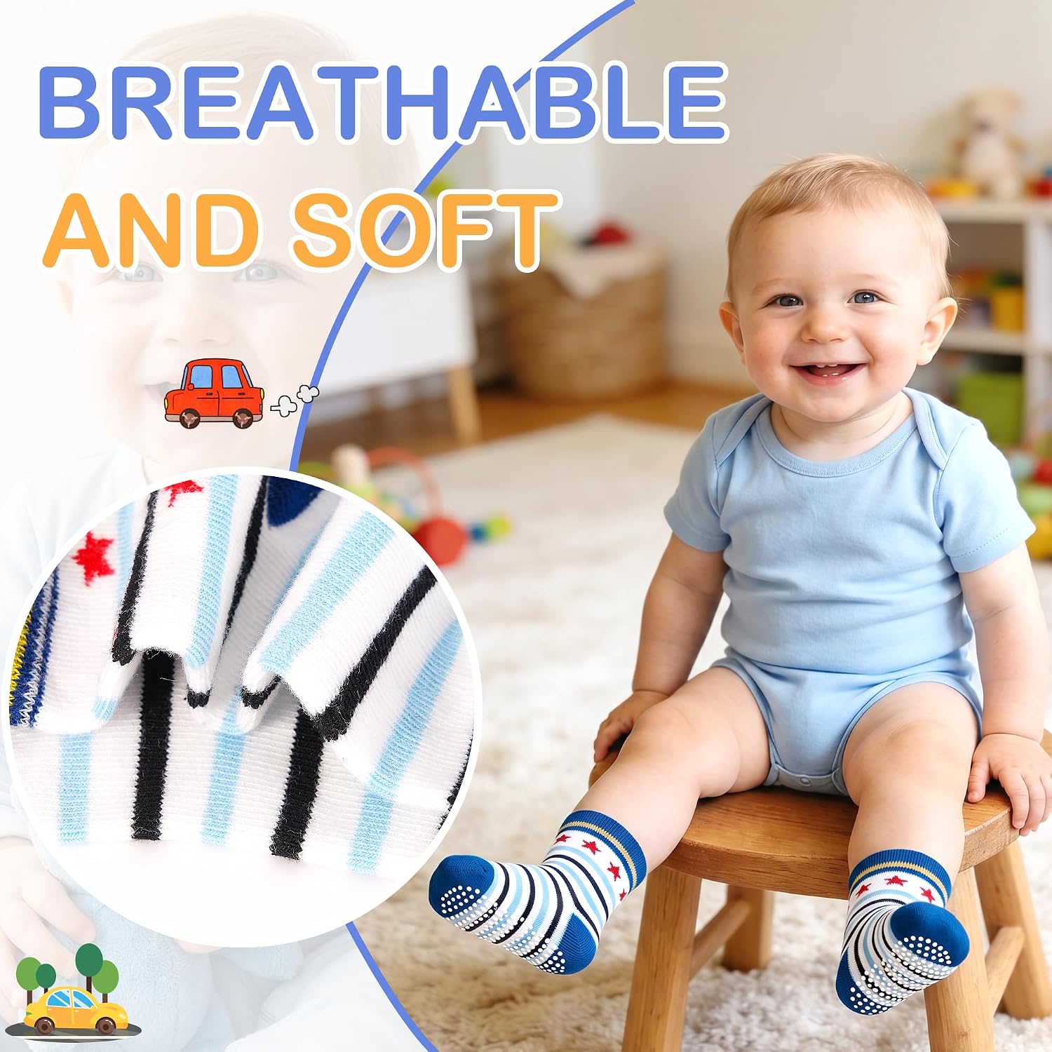 Thumbnail 3 de HYCLES Baby Grip Socks: 12-Pair Non-Slip Pack for 0–7 Years