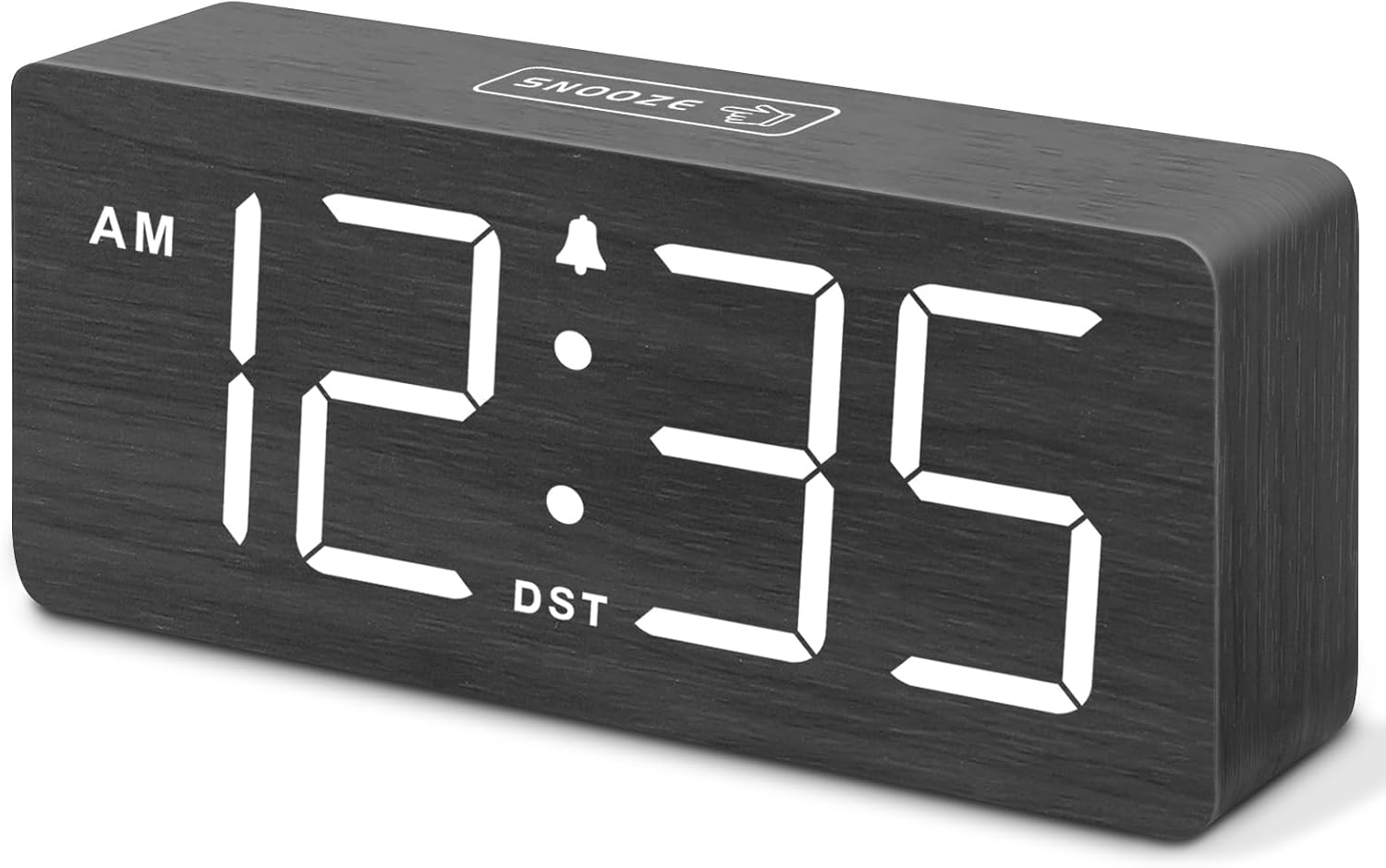 Detalle de DreamSky Wooden Digital Alarm Clock with Large Numbers, Dimmer and Adjustable Alarm