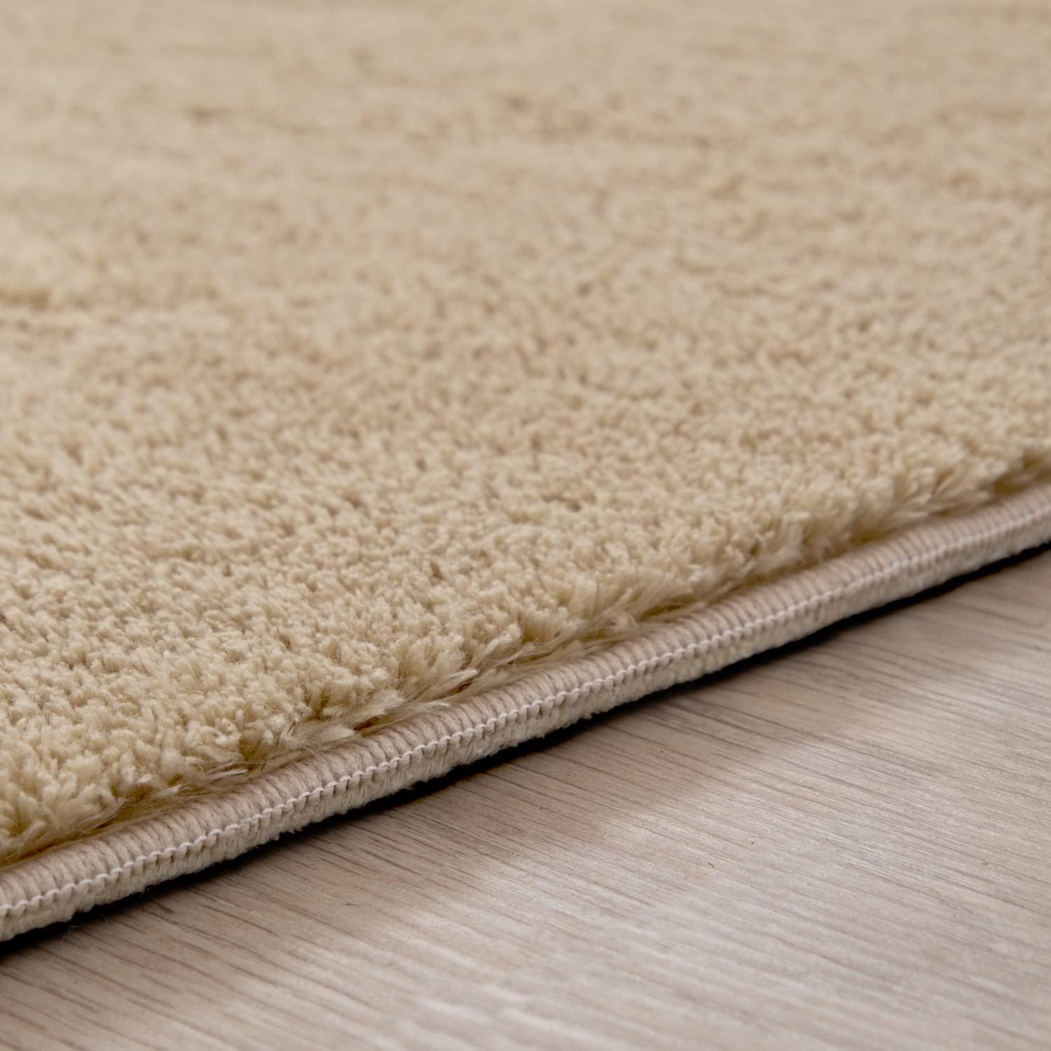 Detalle de TT Home Kurzflor Kinderteppich rund, waschbar & rutschfest – 160 cm Dunkelbeige