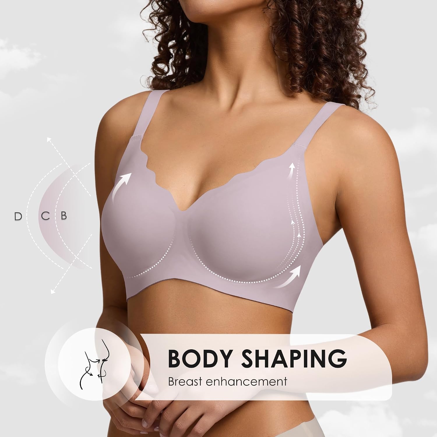 Detalle 2 de Wireless Bra for Women in Nylon-Spandex Blend