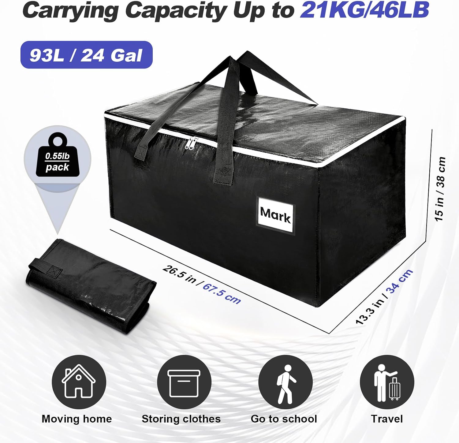 Detalle 2 de ZFWDSY Moving Boxes 8 Pack 93L moving bags
