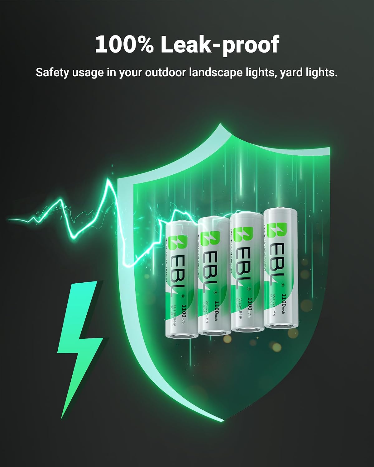 Thumbnail 6 de EBL AA Rechargeable Solar Batteries 1100 mAh