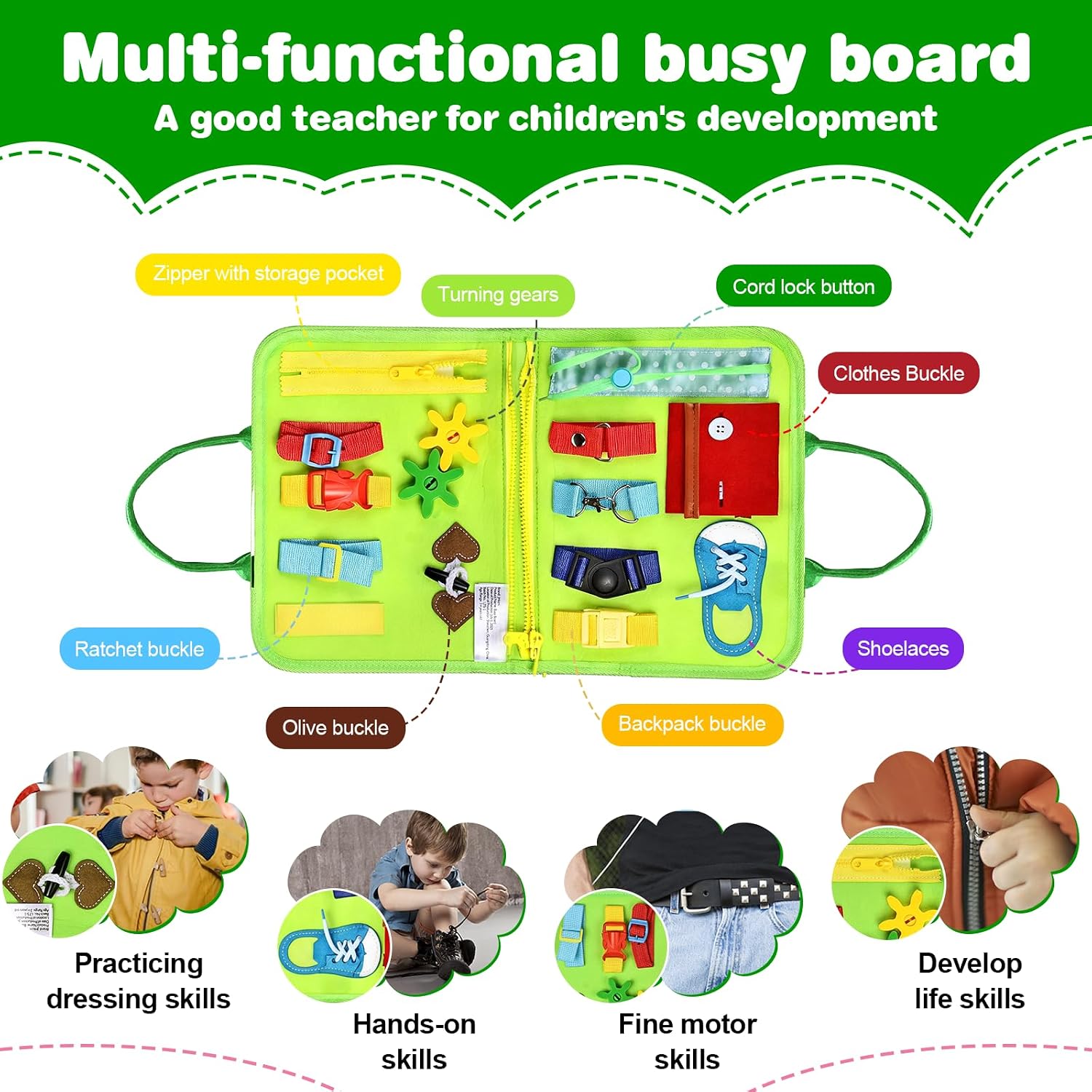 Detalle de JHkim Busy Board Montessori toy for toddlers 1-3 🎲