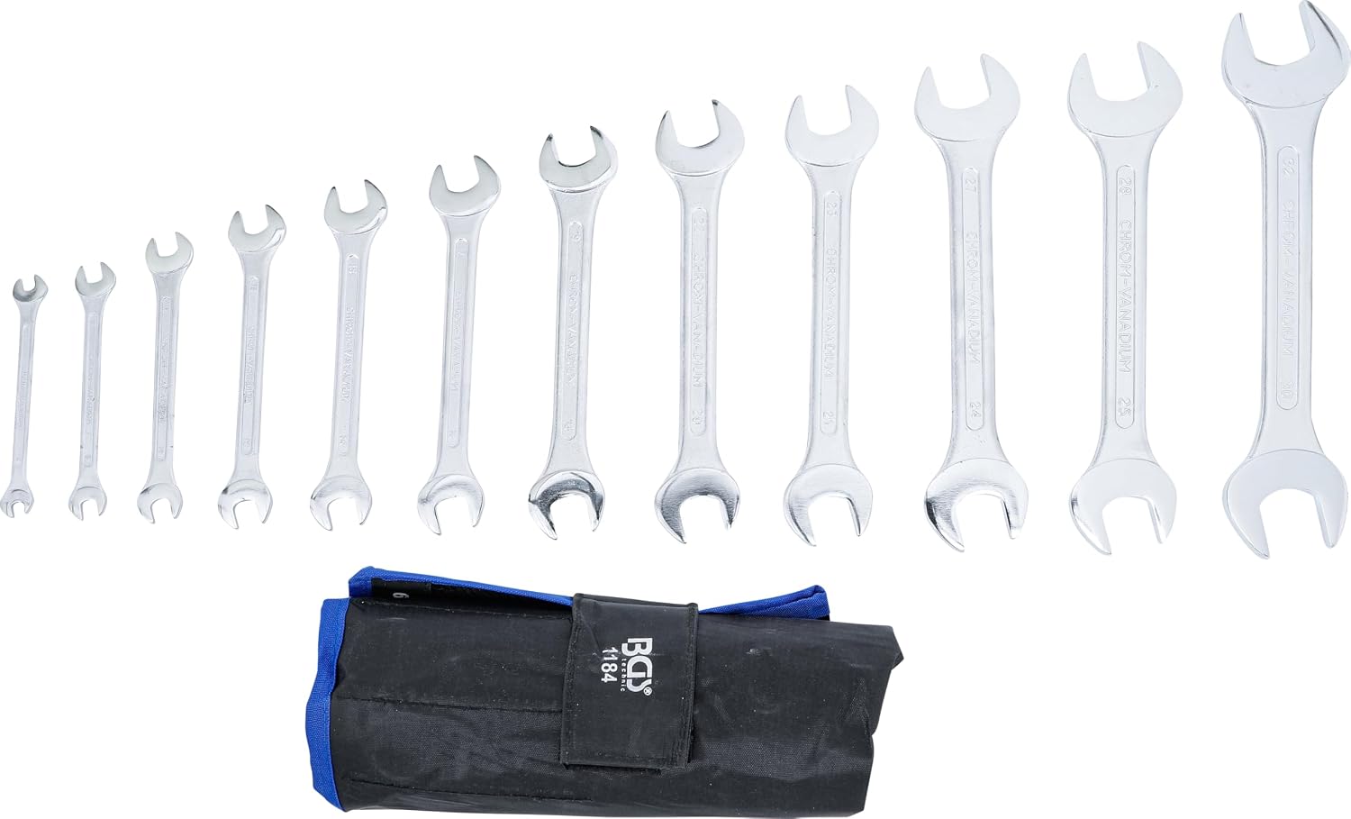 Thumbnail 2 de BGS 1184 Double Open End Spanner Set, 12 Pieces, Chrome Vanadium Steel