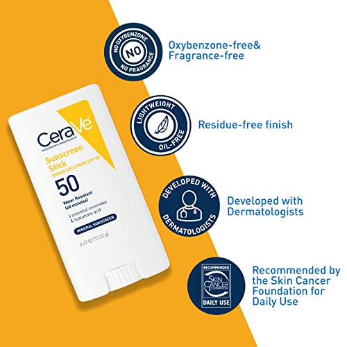 Detalle de CeraVe Mineral Sunscreen Stick SPF 50 Face – Travel Size (0.47oz)
