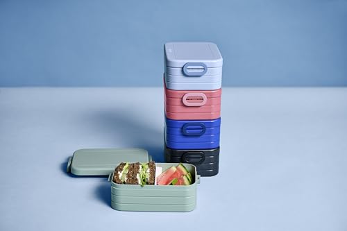 Detalle de Mepal Take a Break Midi Lunchbox – 900 ml, BPA-frei, Trenner, spülmaschinenfest, Nordic Sage
