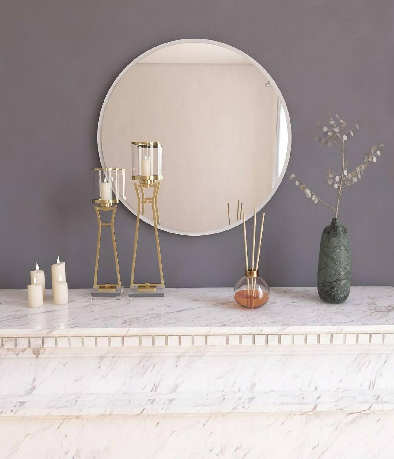 Thumbnail 4 de Dmora Specchio Euterpe – Specchiera a muro 60x60 cm, bianco
