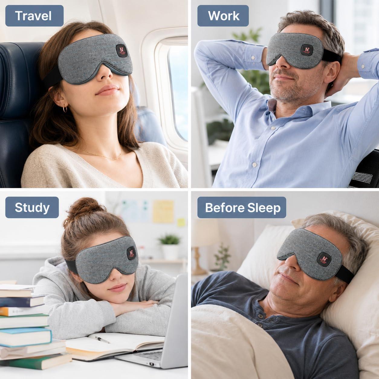 Thumbnail 5 de Aroma Season Cordless Heated Eye Mask, Washable Cover, Gray