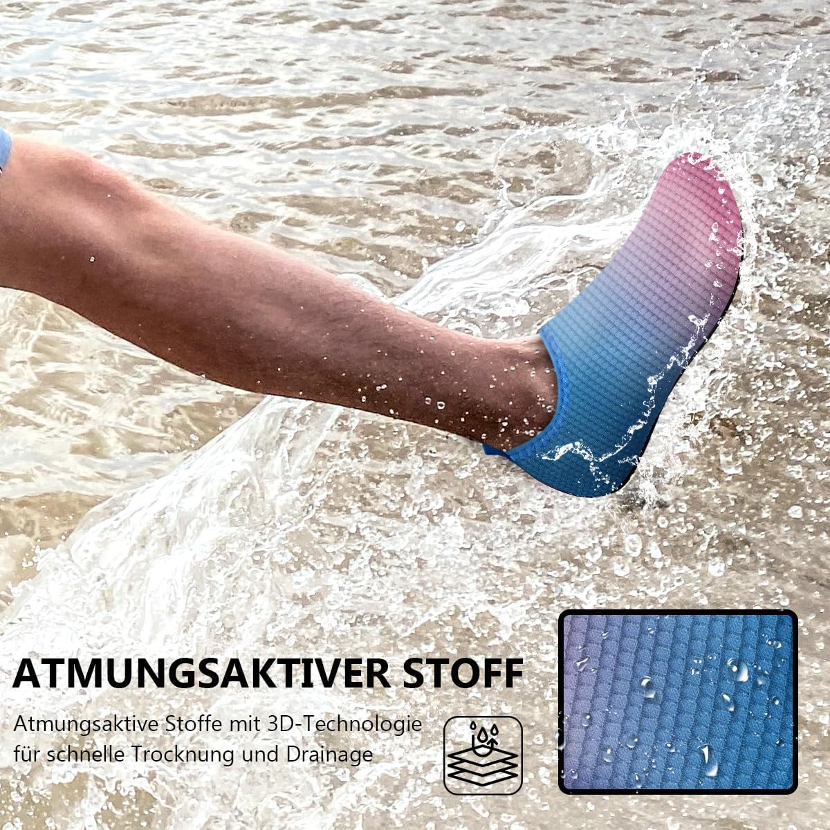 Detalle 1 de Barefoot water shoes for sea swimming