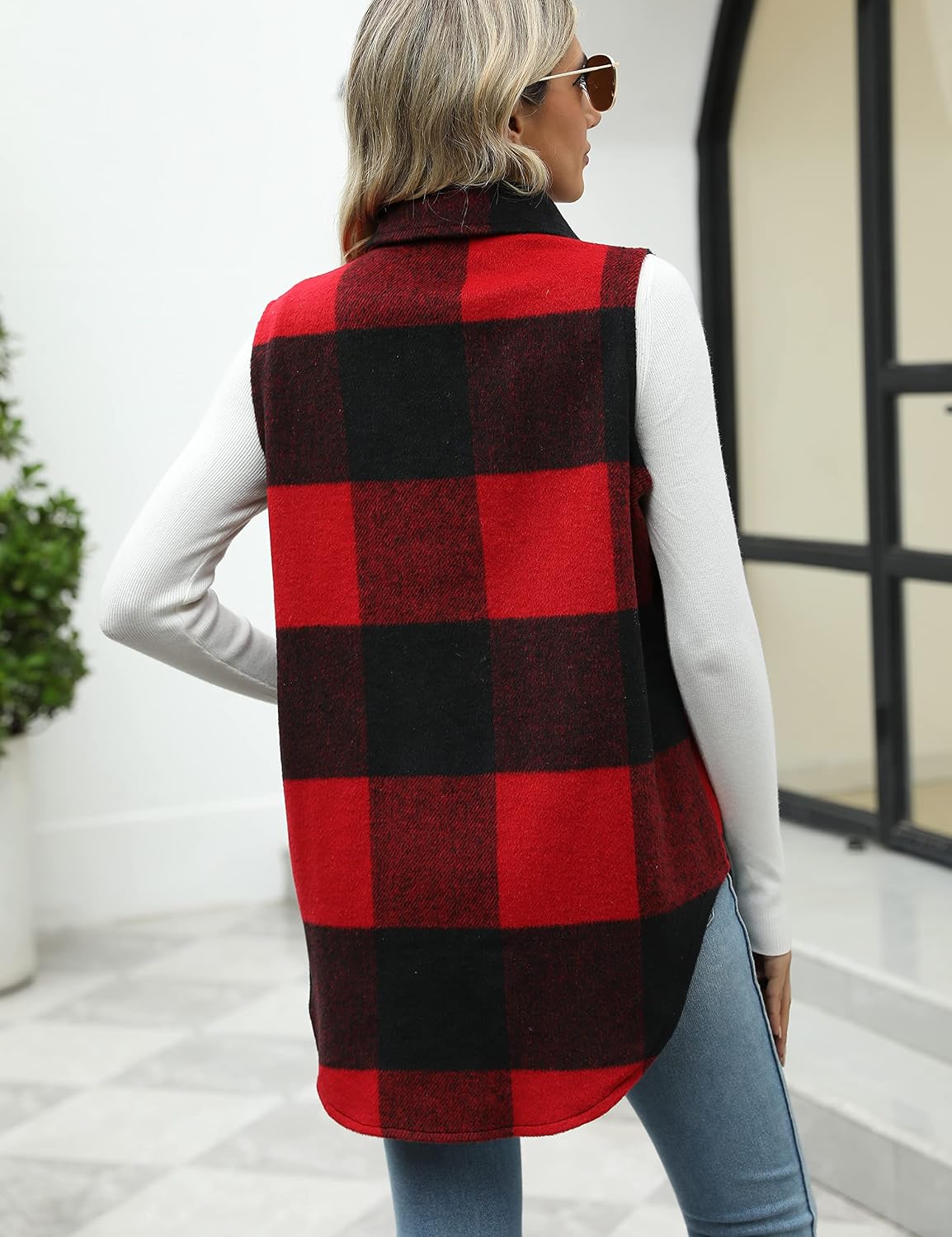 Thumbnail 6 de Tanming Women's Plaid Vest in Brushed Flannel