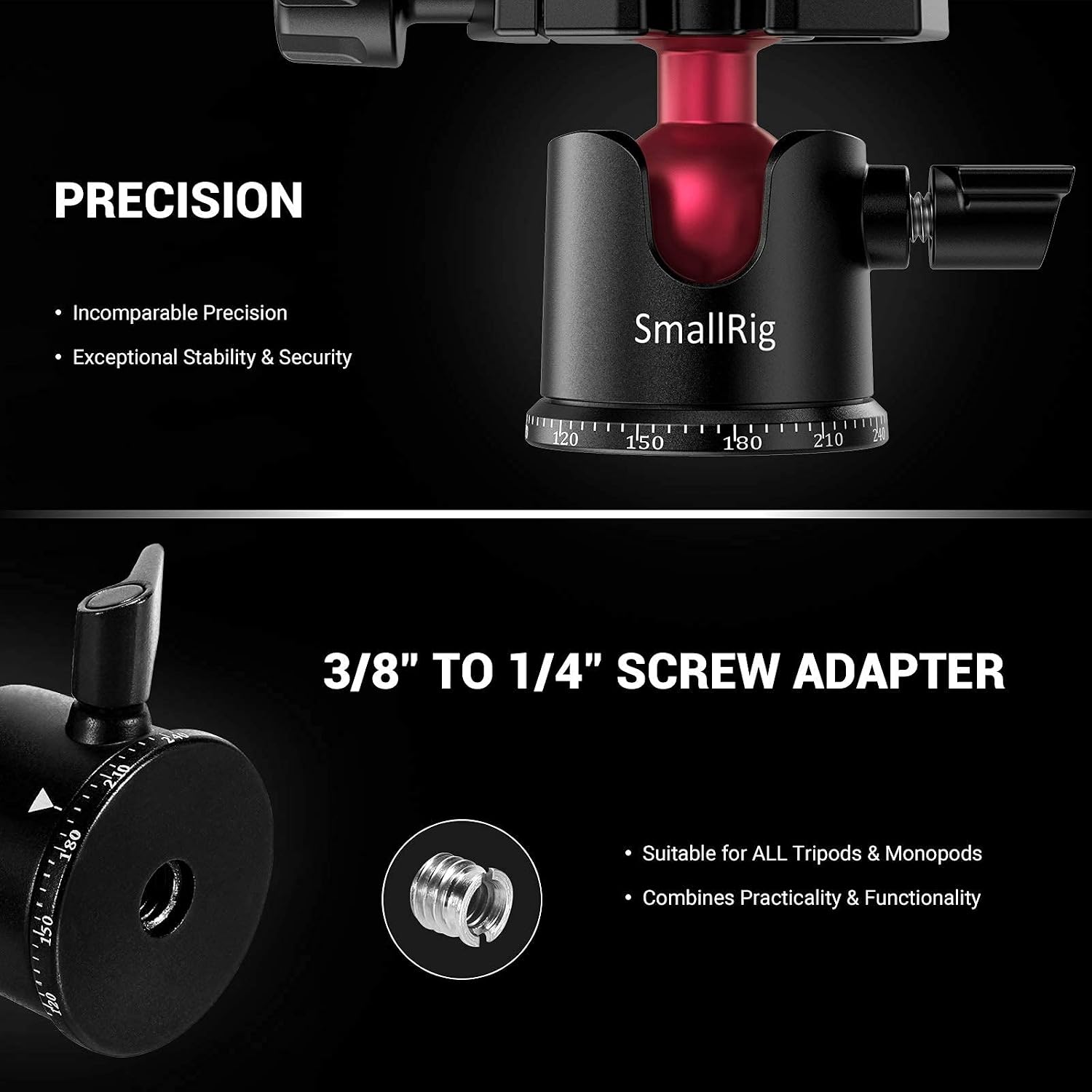 Detalle de SMALLRIG 360° Rotatif Ball Head 2 kg