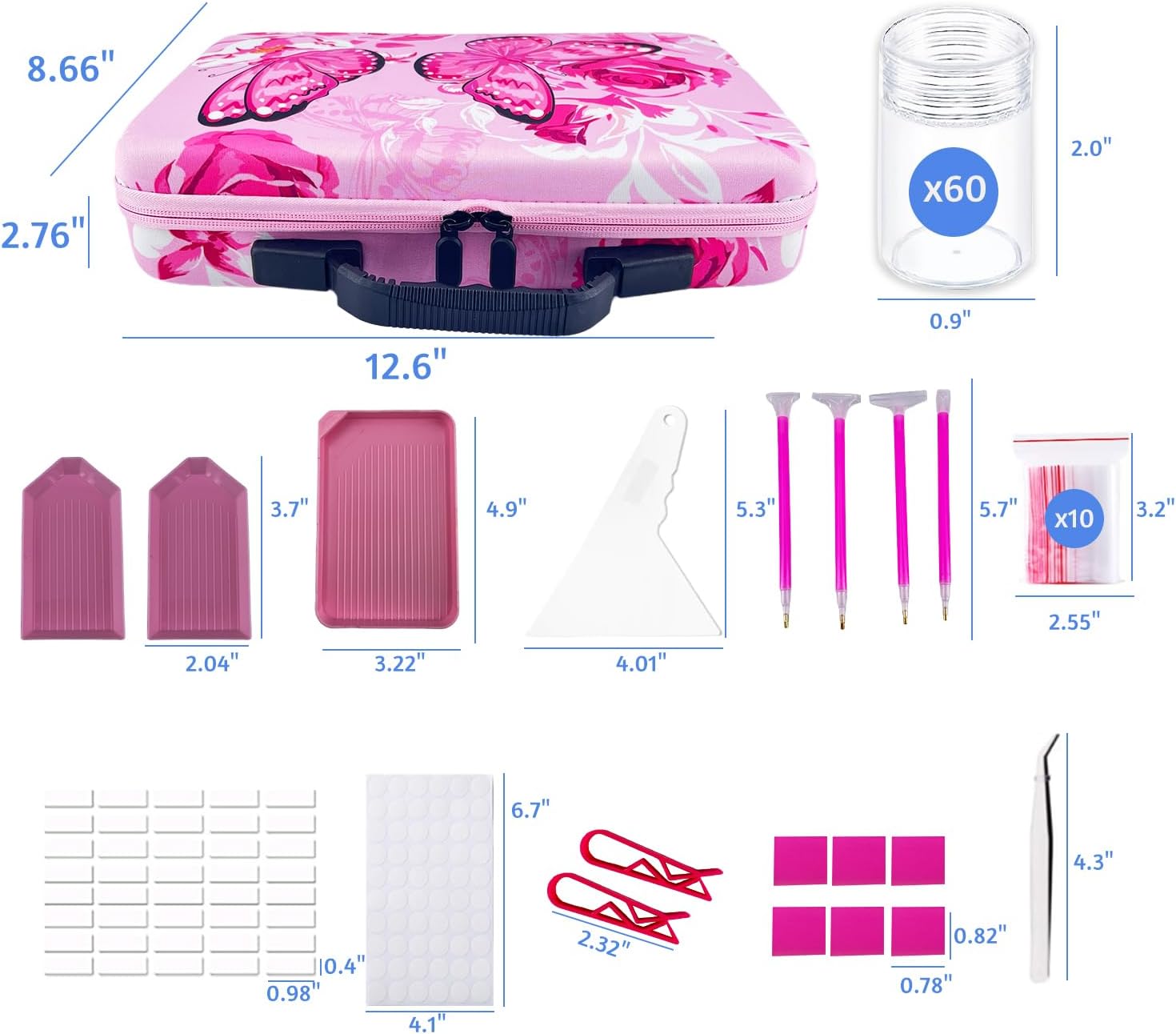 Thumbnail 4 de LIRUNQIU Diamond Painting Zubehör-Boxen (60-teilig) mit Tablett, Stiften, Wachs & Etiketten