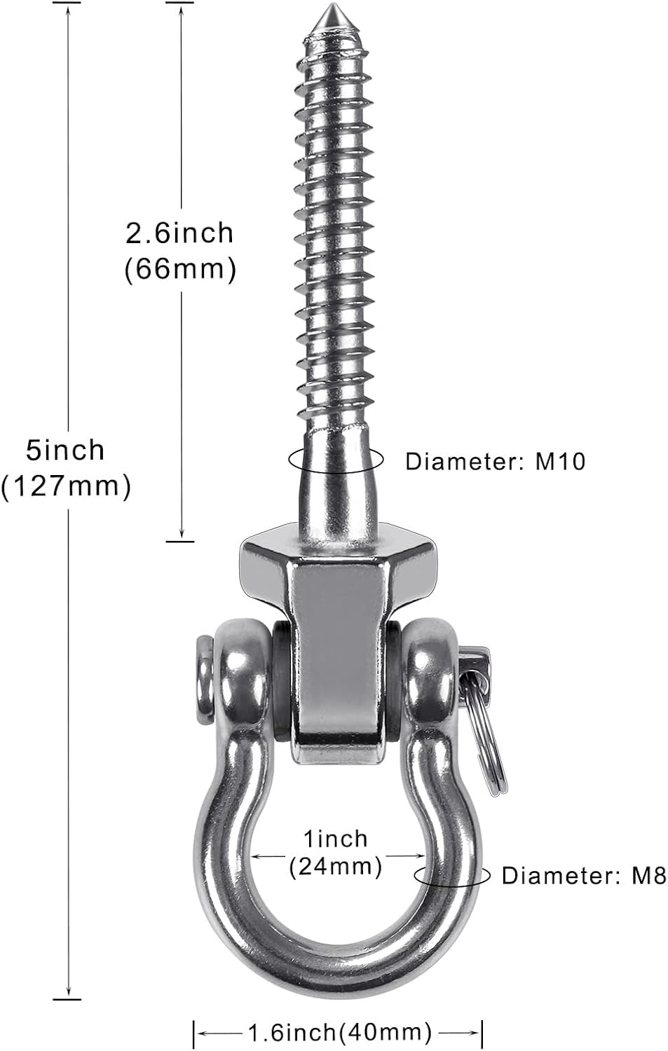 Detalle 1 de SELEWARE Schaukelhaken 6er Set aus 304 Edelstahl