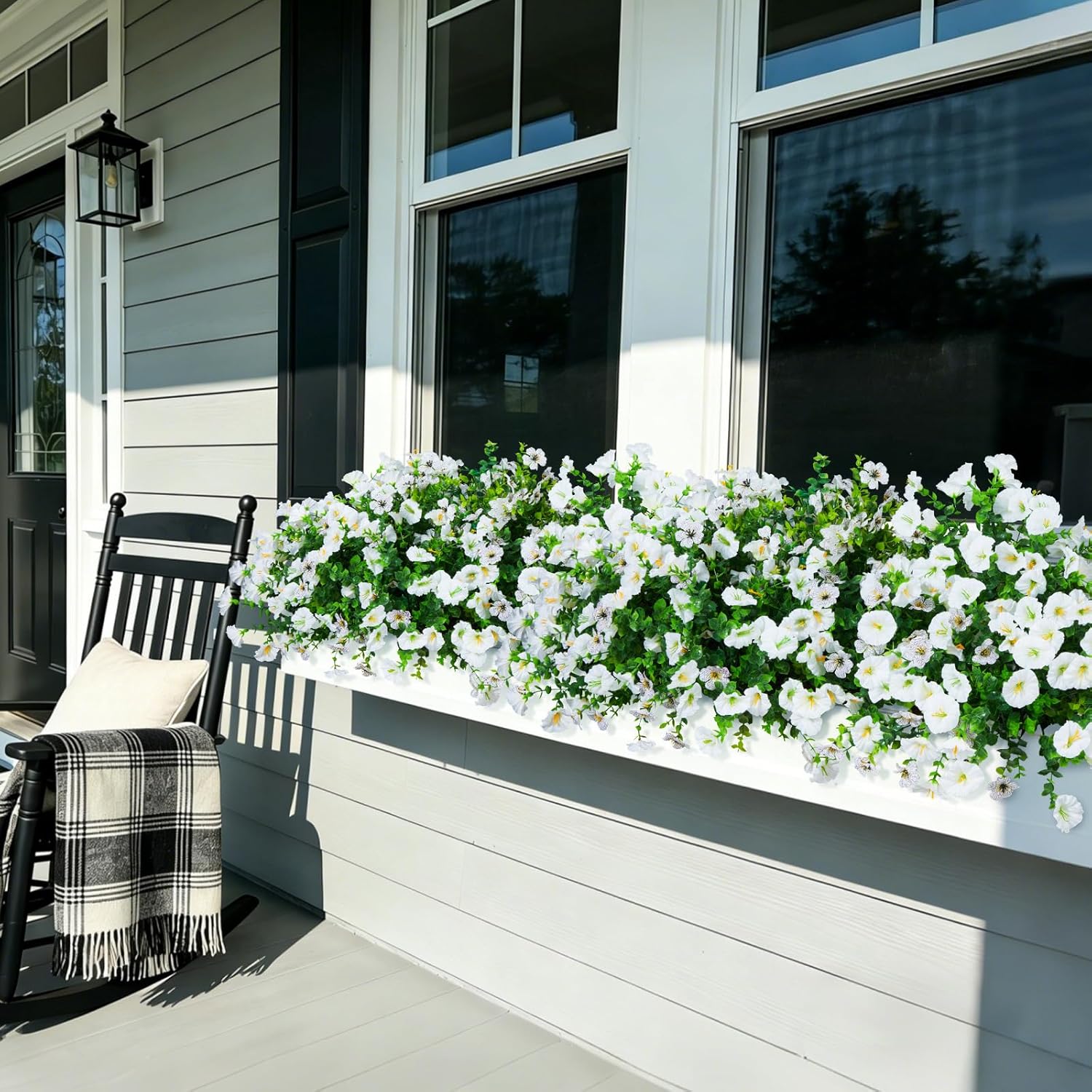 Thumbnail 5 de Hrobek Faux Silk Daisy & Petunia Flowers Set for Outdoor & Indoor Decor (12 Bunches, White)