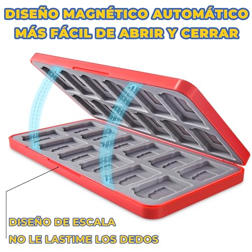 Detalle 2 de Estuche FUNLAB para Nintendo Switch 2: 24 tarjetas y 24 MicroSD, protección duradera