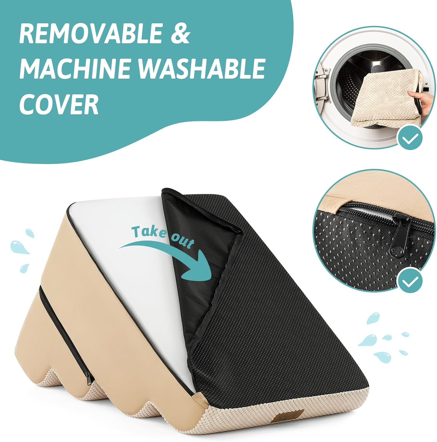 Thumbnail 6 de COZY KISS Breiter Hundetreppe für Kleine Hunde – 4 Stufen, Beige, 40x72x50 cm