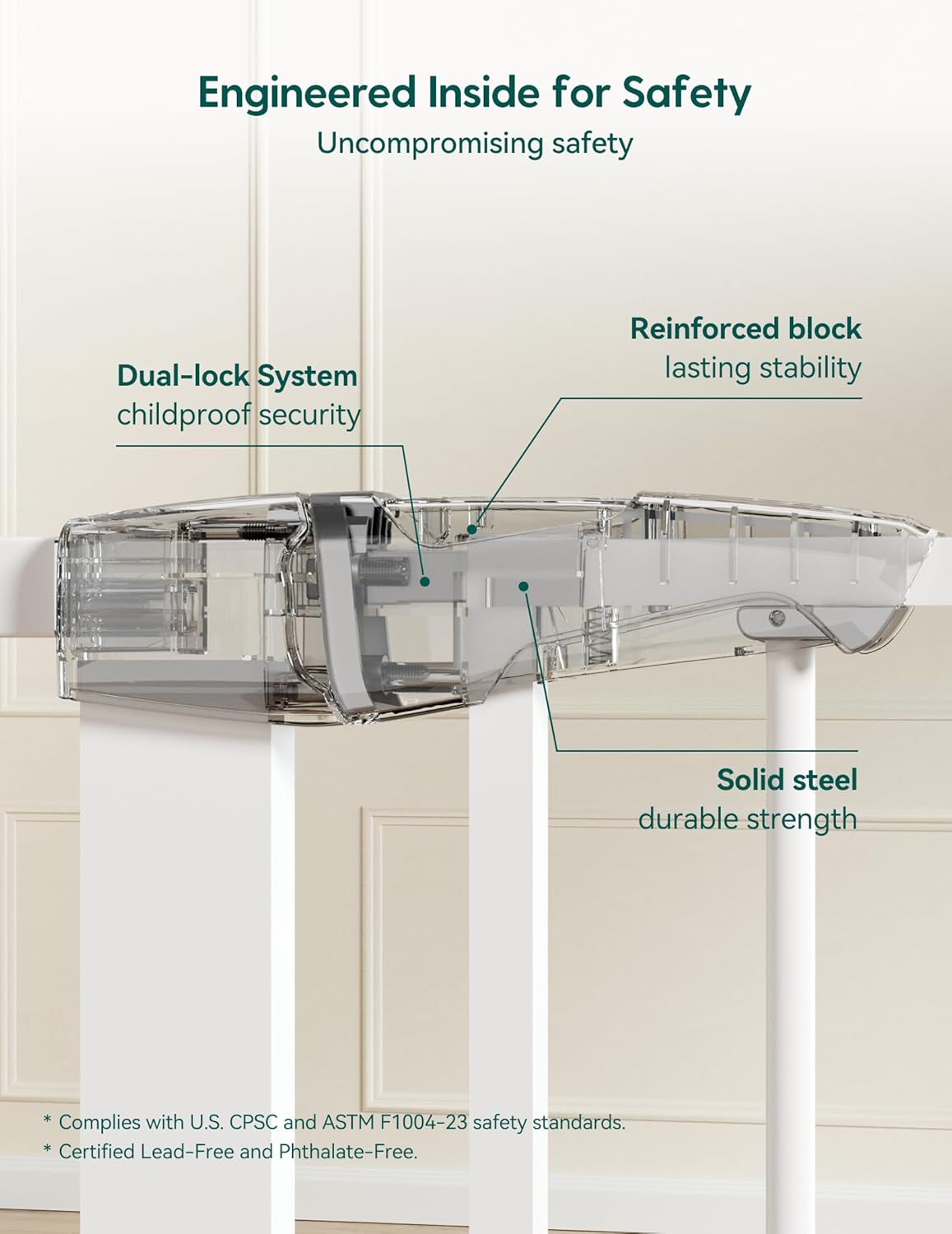 Thumbnail 3 de BABELIO Safety Gate 26-40" for Doorways 📐