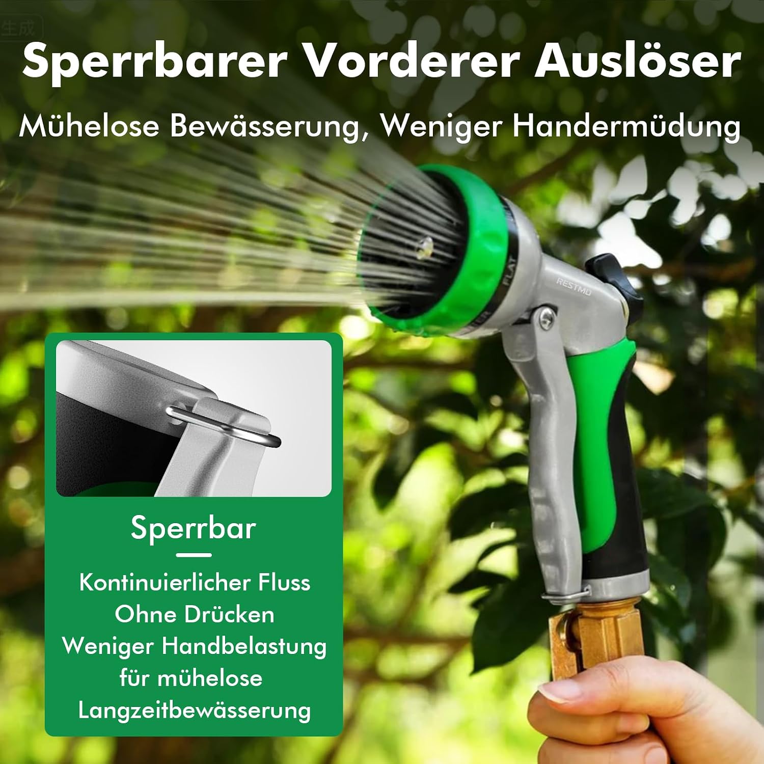 Thumbnail 4 de RESTMO Gartenbrause Metall Hochdruck 7 Funktionen