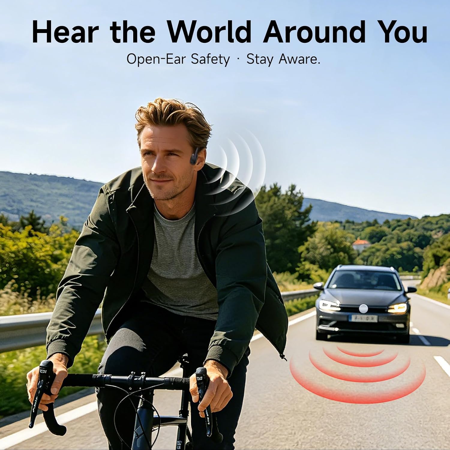 Detalle de esonstyle X33 Bone Conduction Headphones review: open-ear, IPX7, 10h battery and Bluetooth 6.0