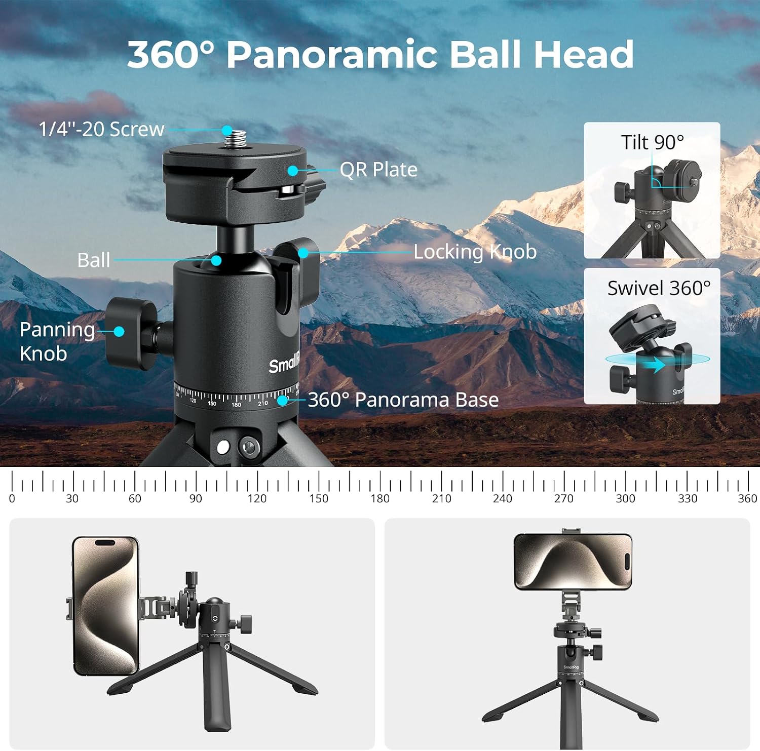 Detalle de SMALLRIG 4630 Mini trépied 5 kg