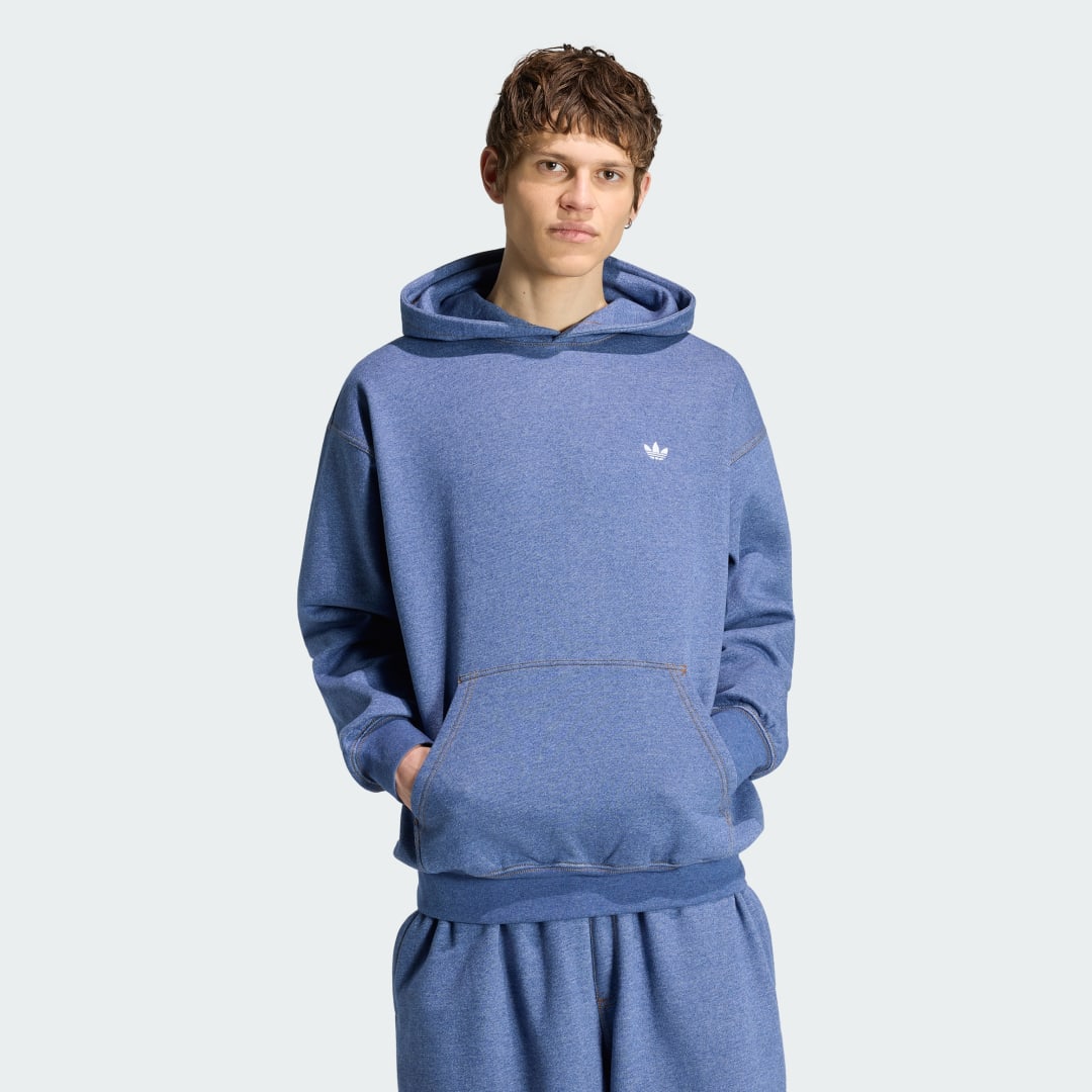 Detalle de Sudadera con capucha Trefoil Essentials jaspeada de corte holgado – Adidas