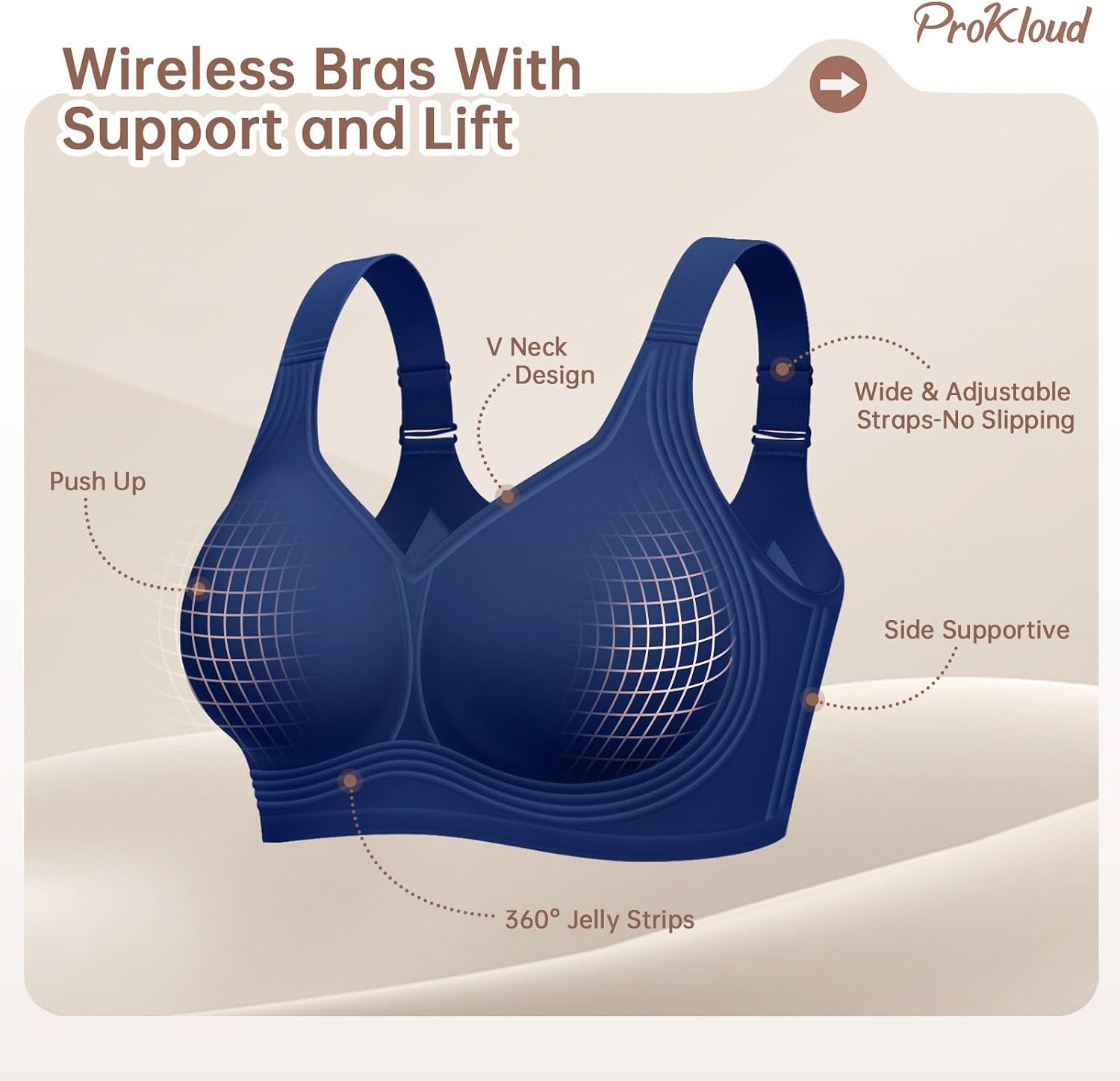 Thumbnail 4 de ProKloud Wireless Bra, Nylon Blend
