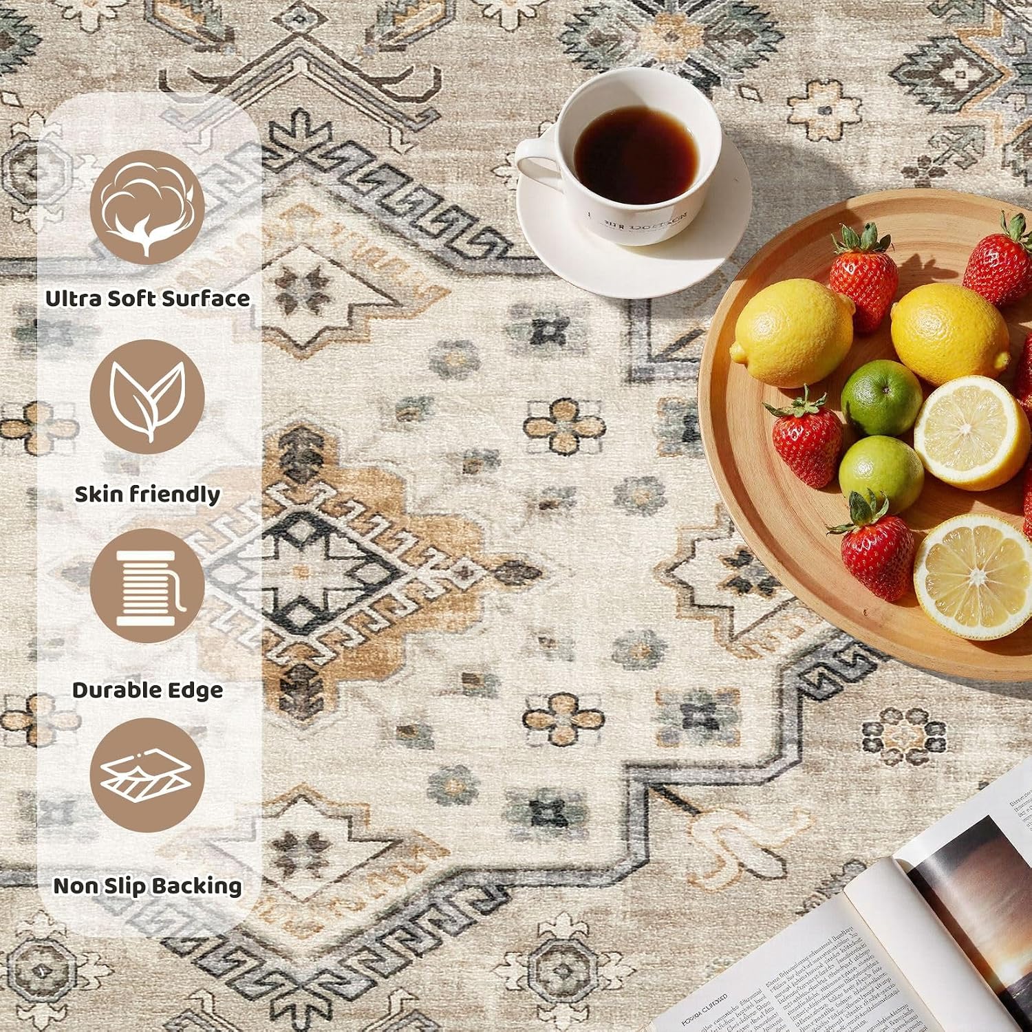 Detalle 2 de 8ft Round Vintage Area Rug 8x8
